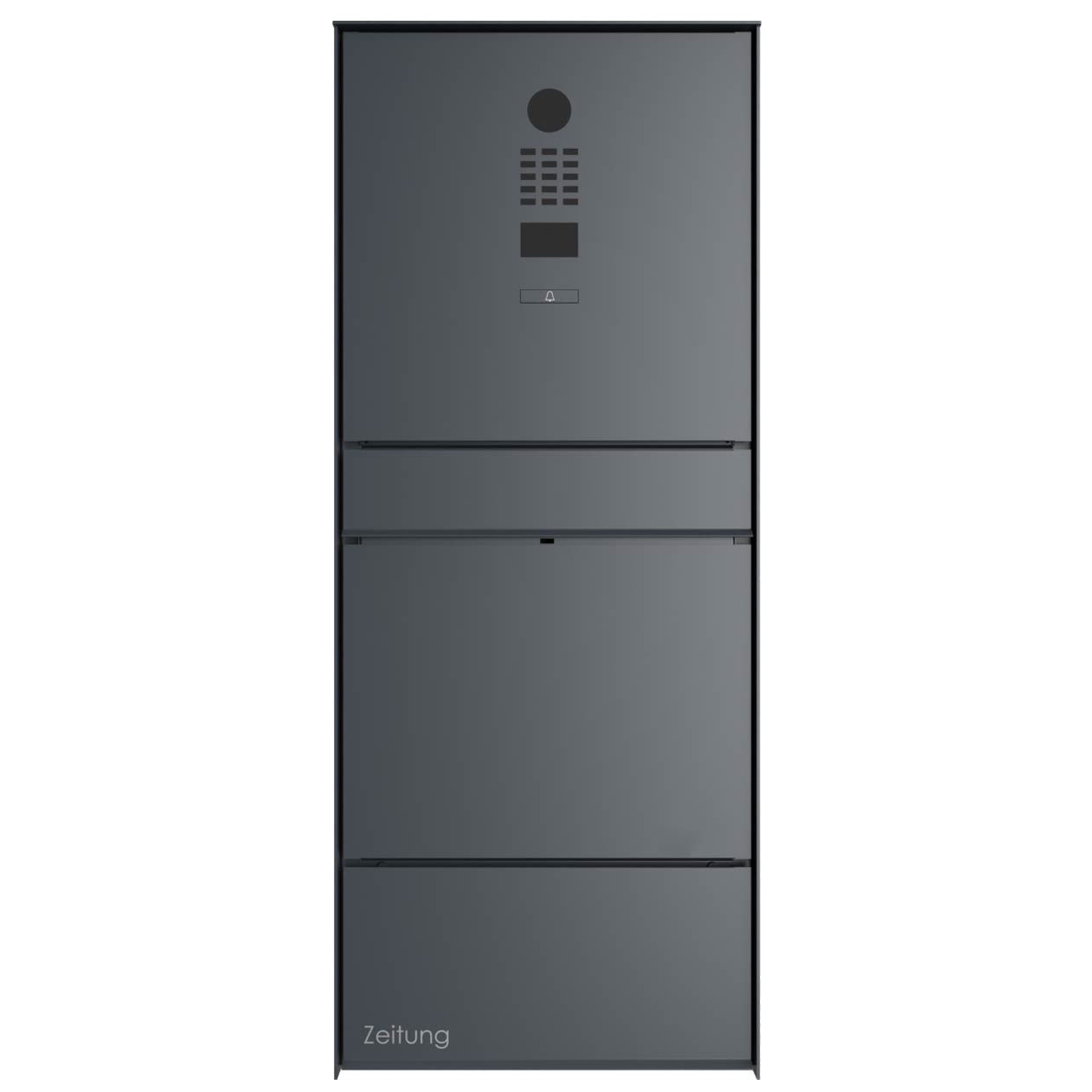 Design surface-mounted letterbox GOETHE AP with newspaper compartment - RAL of your choice - DoorBird video intercom system Design surface-mounted letterbox GOETHE AP with newspaper compartment - RAL of your choice - DoorBird video intercom system