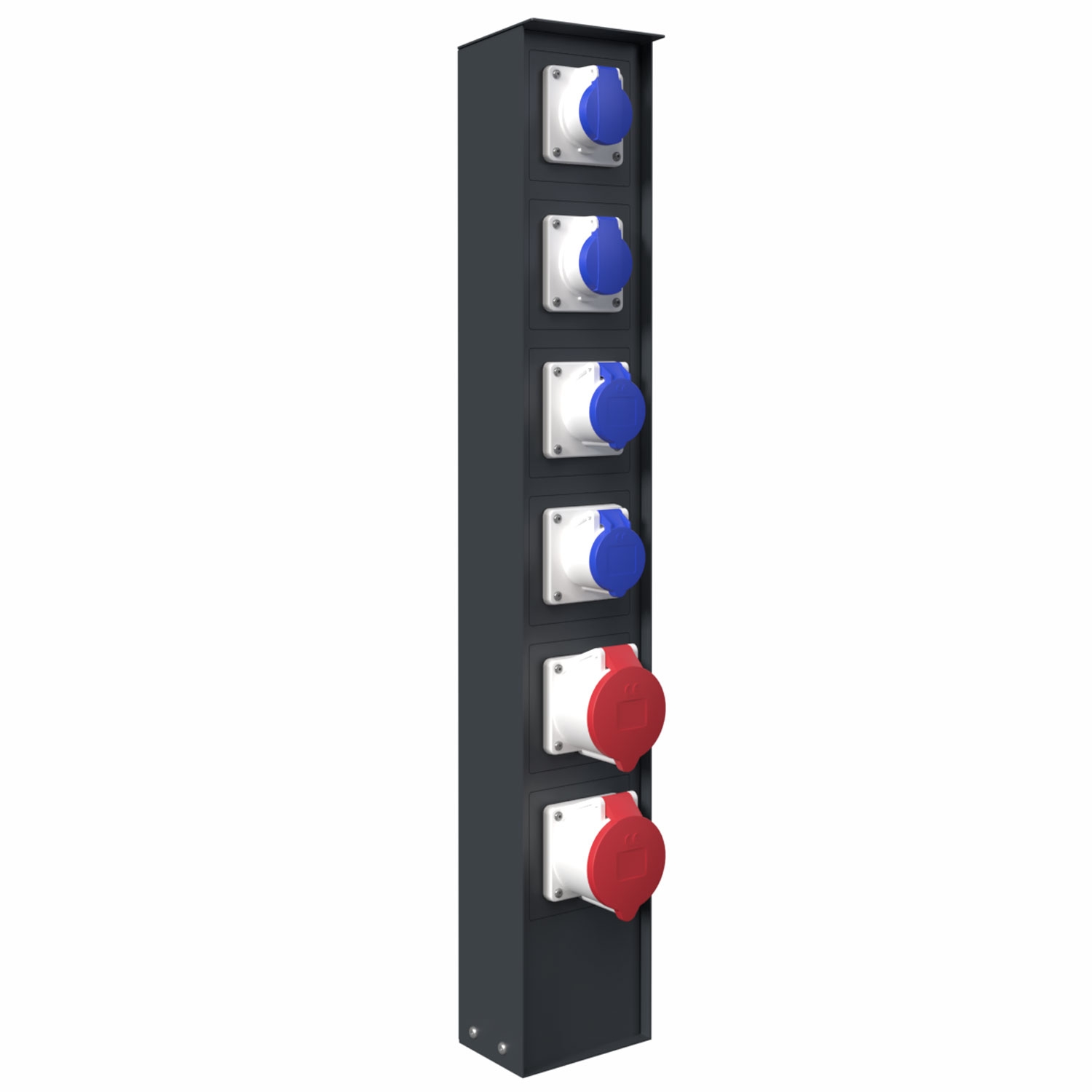 Modular socket outlet pillar ORDO for free-standing installation - 811 mm - RAL 7016 anthracite grey