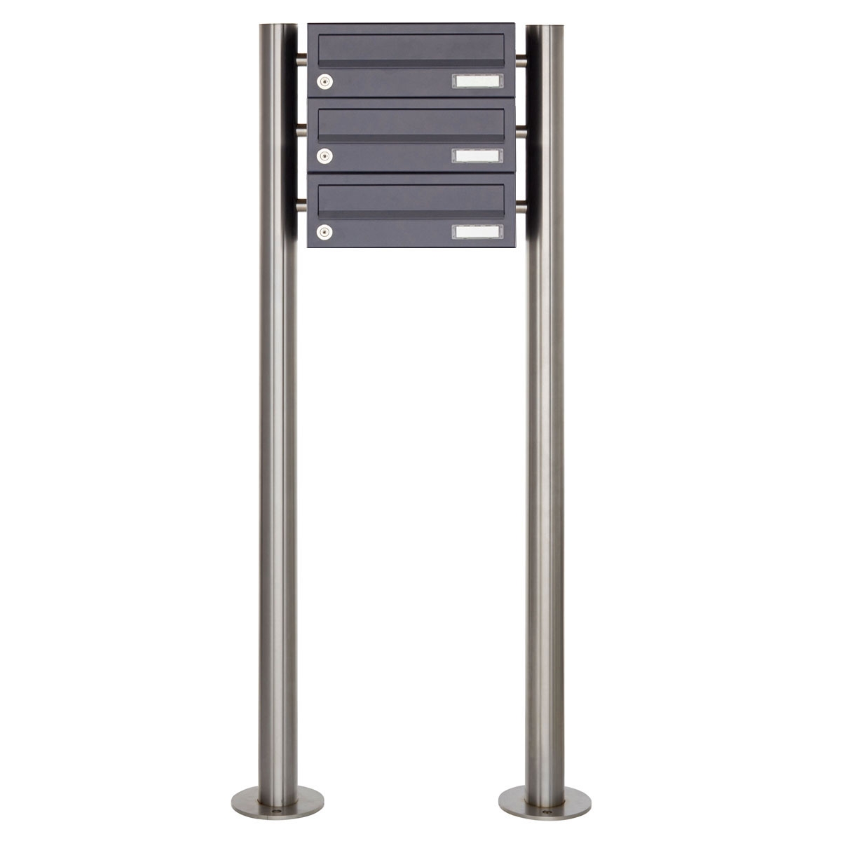 3 letterbox system free-standing Design BASIC 385-7016 ST-R - RAL 7016 anthracite grey 3 letterbox system free-standing Design BASIC 385-7016 ST-R - RAL 7016 anthracite grey