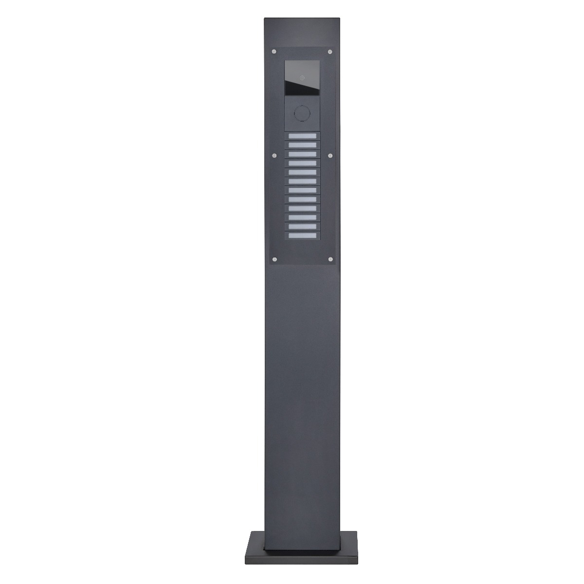 21050d0ebaa62753dd06a7c3f23a61f3a2f78ffb Edelstahl Klingelstele Designer - RAL nach Wahl - GIRA System 106 - 5-fach vorbereitet