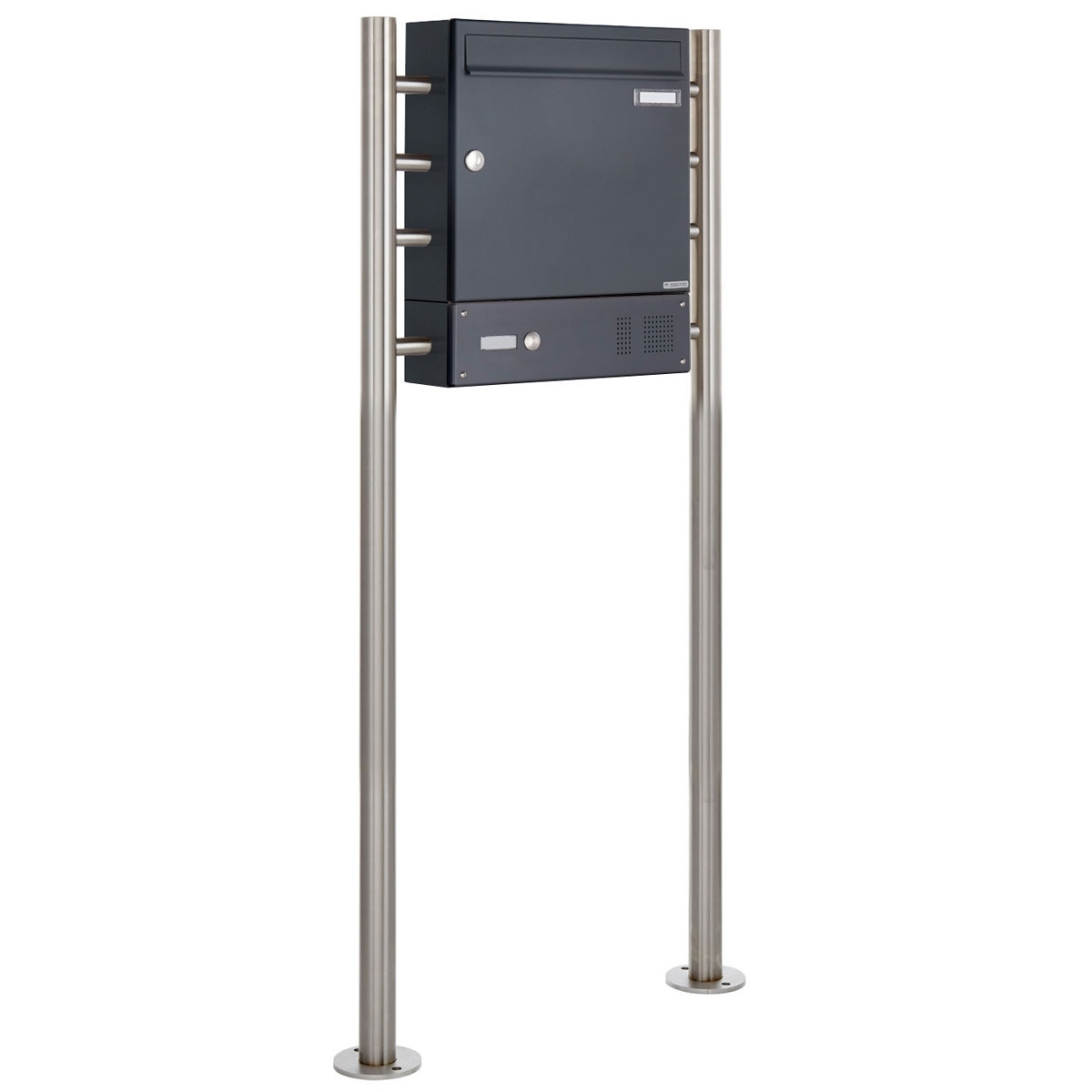 Standbriefkasten Design BASIC 381 ST-R mit Klingelkasten - RAL 7016 anthrazitgrau Standbriefkasten Design BASIC 381 ST-R mit Klingelkasten - RAL 7016 anthrazitgrau