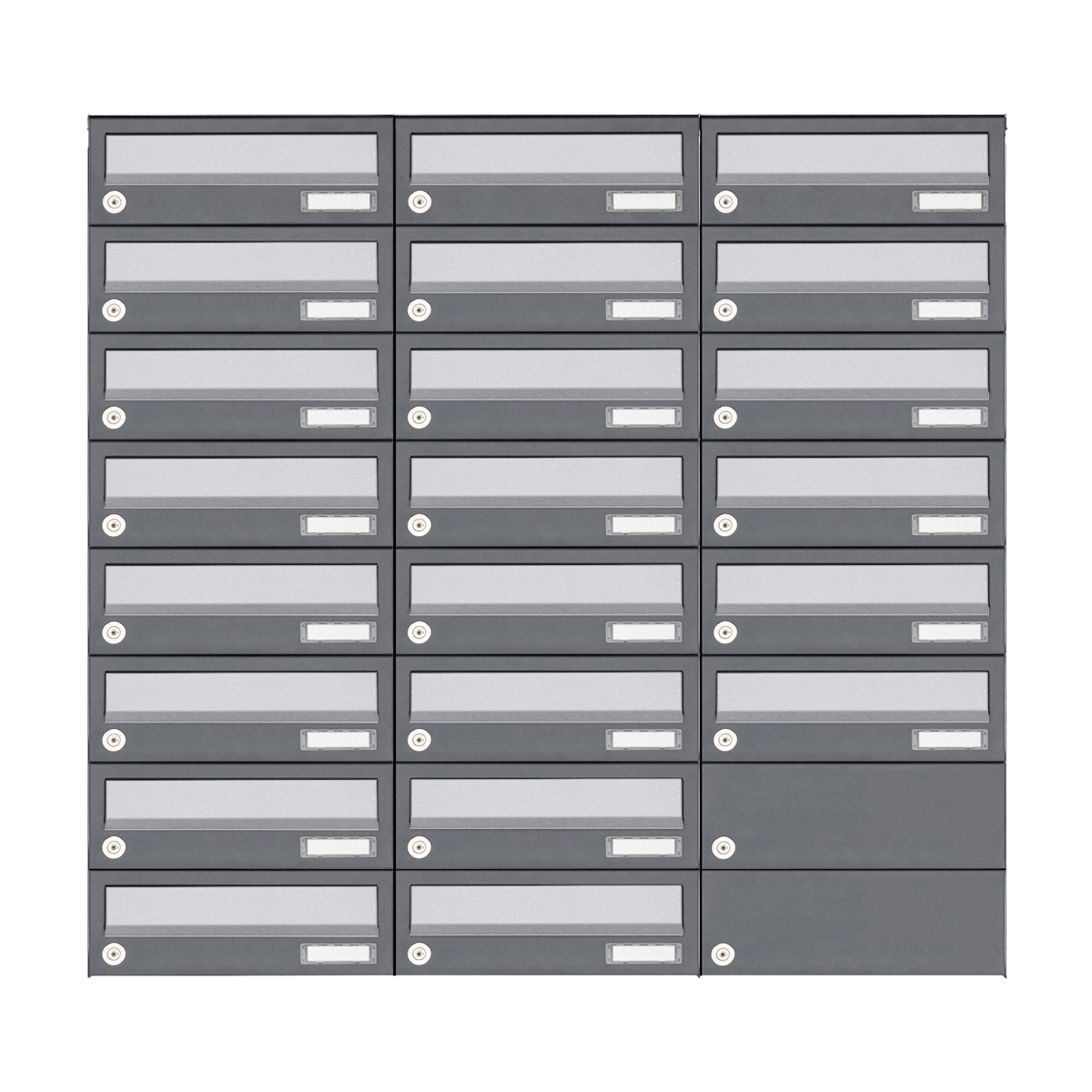 22 Brievenbusinstallatie 8x3 opbouw Design BASIC 385A AP - roestvrij staal RAL 7016 antraciet