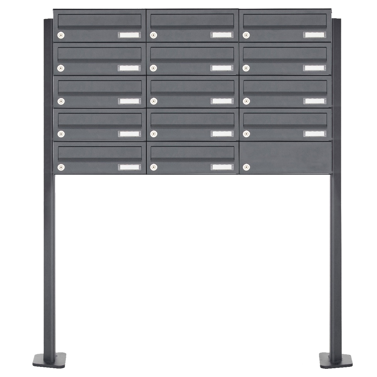 14er 5x3 Edelstahl Briefkastenanlage freistehend Design BASIC Plus 385XP ST-T - RAL nach Wahl 14er 5x3 Edelstahl Briefkastenanlage freistehend Design BASIC Plus 385XP ST-T - RAL nach Wahl
