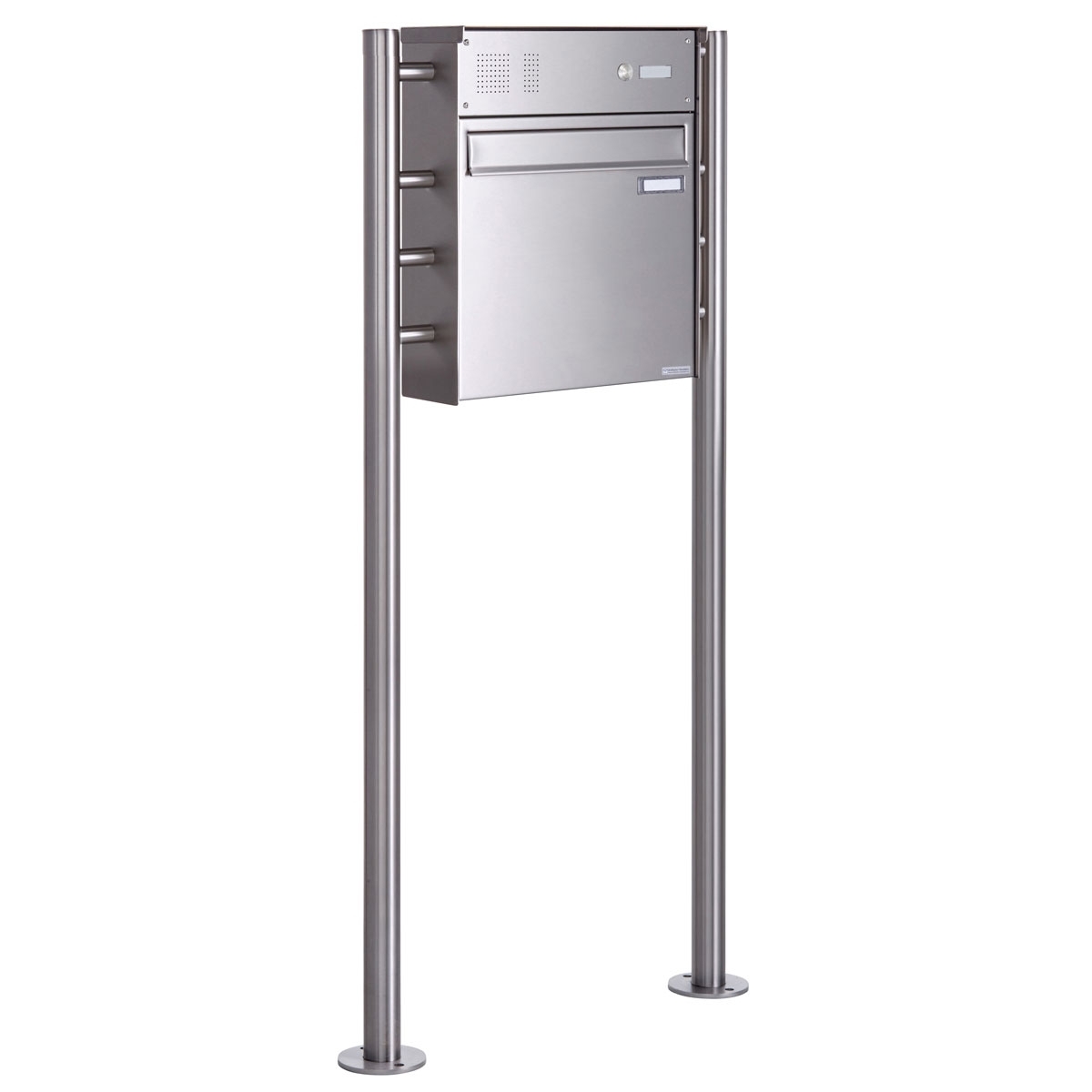 Wolnostojąca ogrodzeniowa skrzynka na listy Design BASIC Plus 381XZ ST-R z dzwonkiem - polerowana stal nierdzewna Wolnostojąca ogrodzeniowa skrzynka na listy Design BASIC Plus 381XZ ST-R z dzwonkiem - polerowana stal nierdzewna