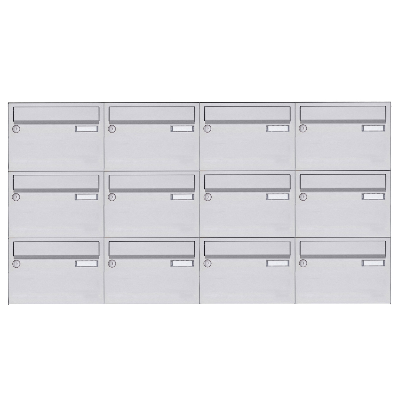12er 3x4 system natynkowej skrzynki na listy ze stali nierdzewnej Design BASIC 385 A 220 - stal nierdzewna V2A polerowana