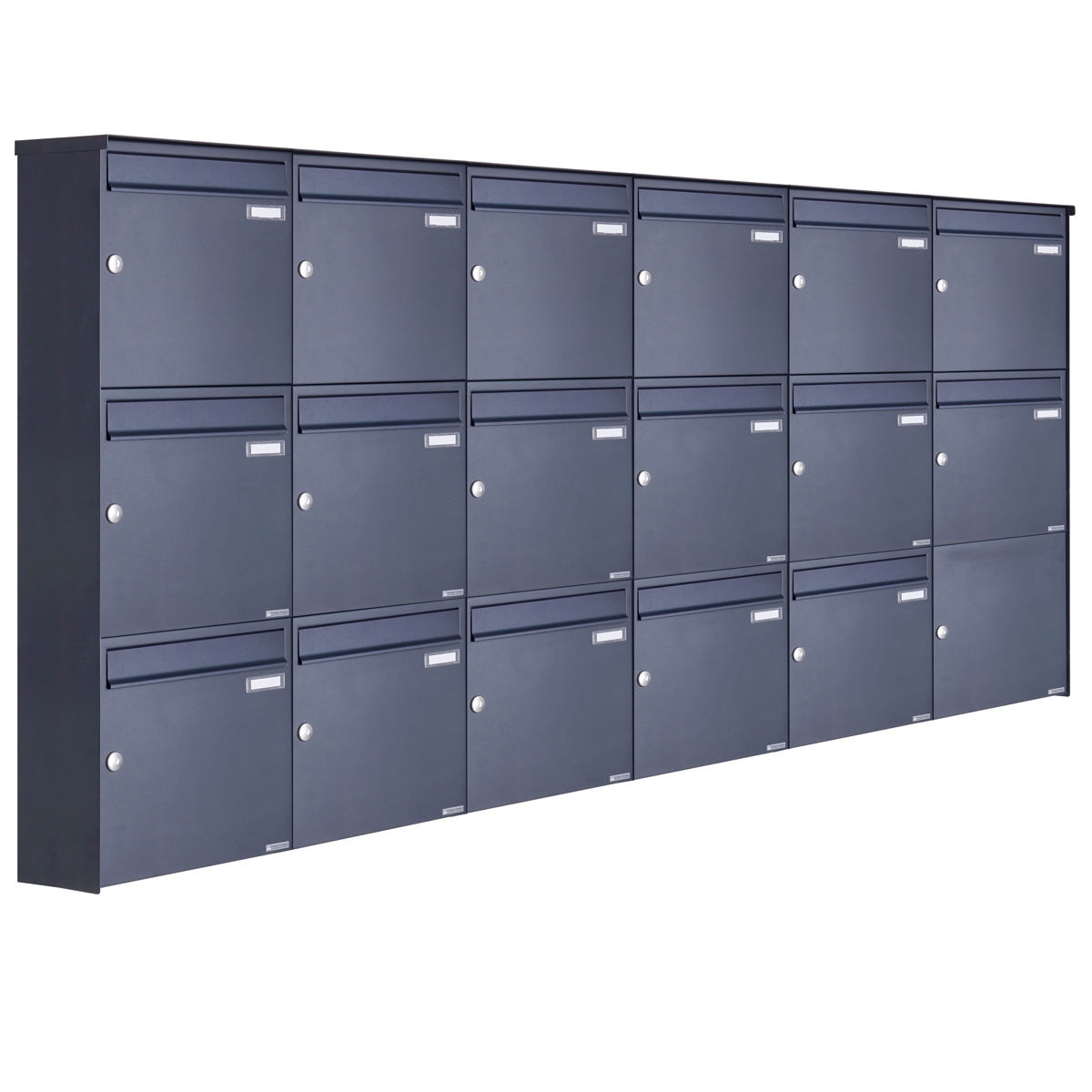 17er 3x6 Edelstahl Aufputz Briefkasten Design BASIC Plus 382XA AP - RAL nach Wahl