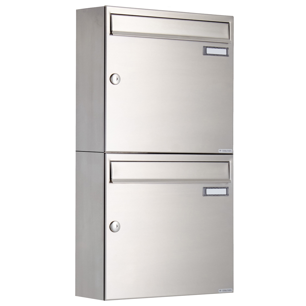 2er 1x2 Edelstahl Aufputz Briefkastenanlage Design BASIC 382A-AP 2er 1x2 Edelstahl Aufputz Briefkastenanlage Design BASIC 382A-AP
