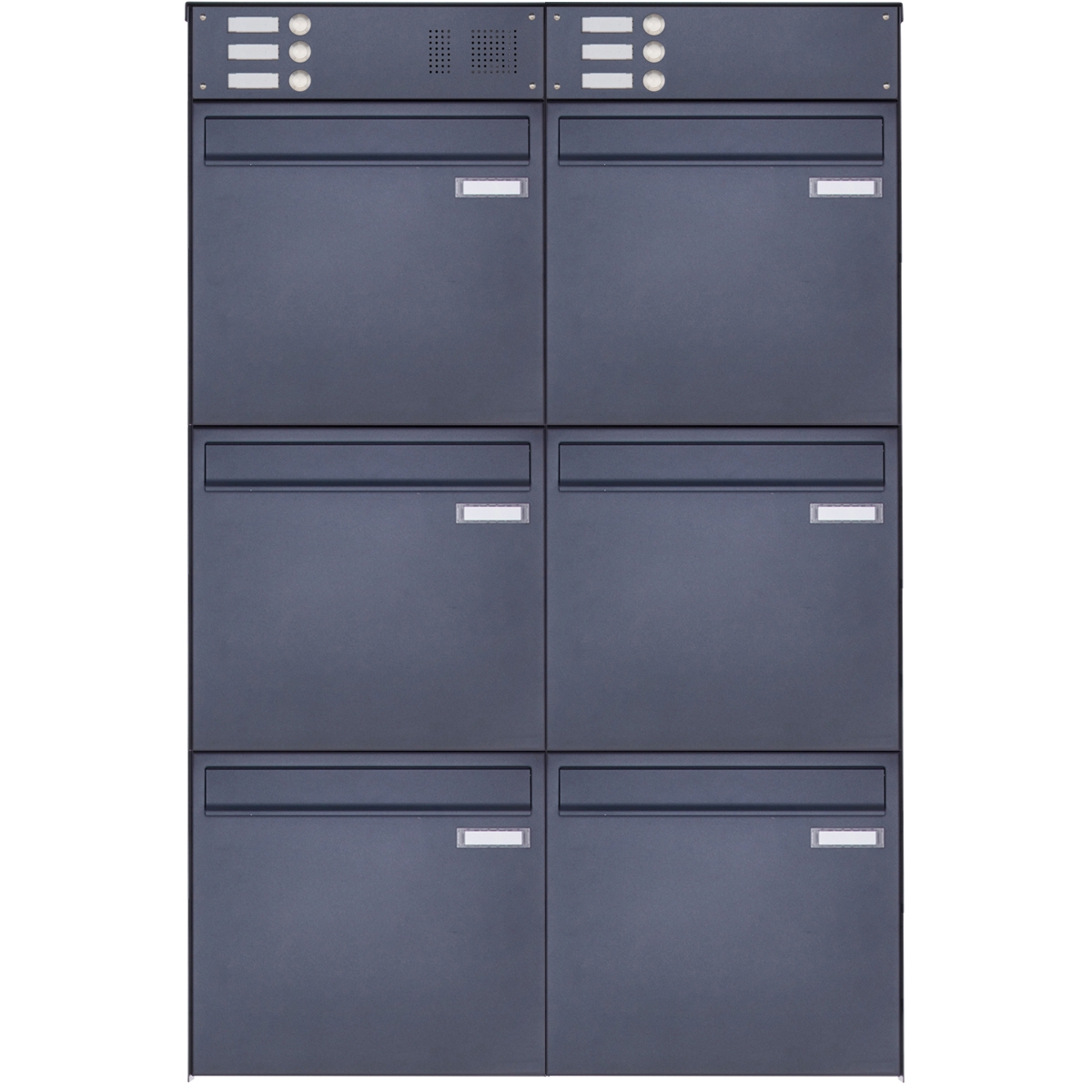 6-piece stainless steel fence letterbox BASIC Plus 382XZ with bell box - RAL of your choice - removal from the rear 6-piece stainless steel fence letterbox BASIC Plus 382XZ with bell box - RAL of your choice - removal from the rear