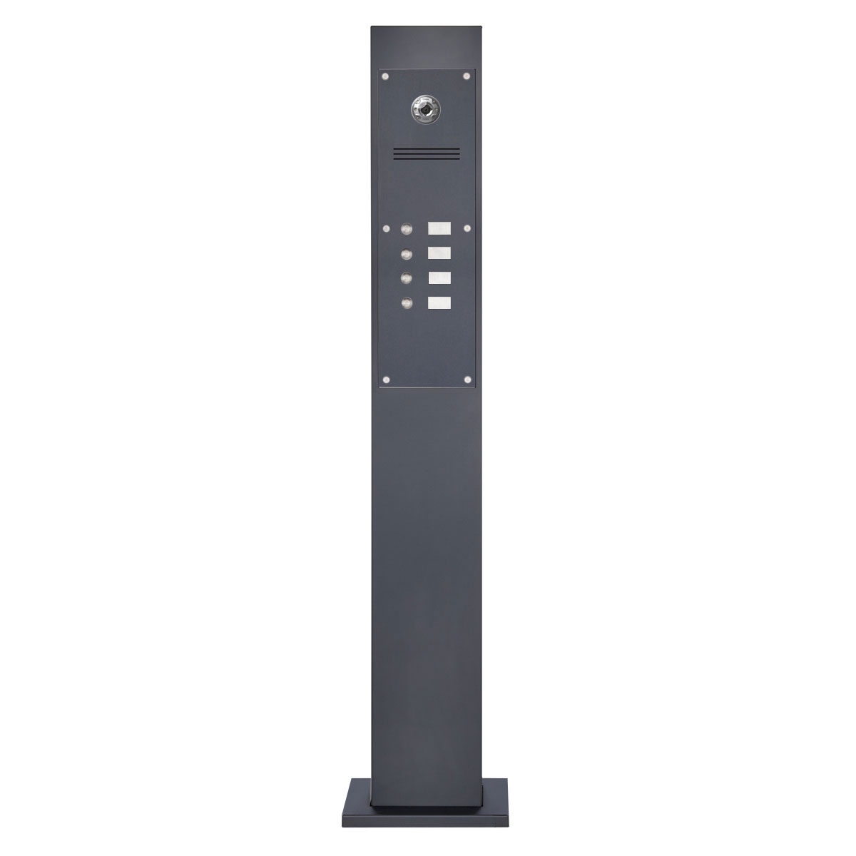 a091952a4d4e33330a014fd36139360b438abac4 Klingelstele Designer - Edelstahl V2A pulverbeschichtet - 4 Partei - INDIVIDUELL