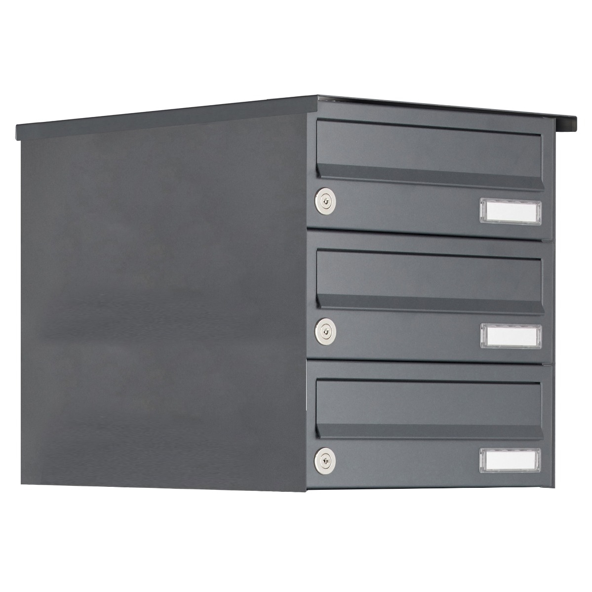 3-post surface-mounted letterbox system Design BASIC 385A-7016 AP - RAL 7016 anthracite grey 3-post surface-mounted letterbox system Design BASIC 385A-7016 AP - RAL 7016 anthracite grey
