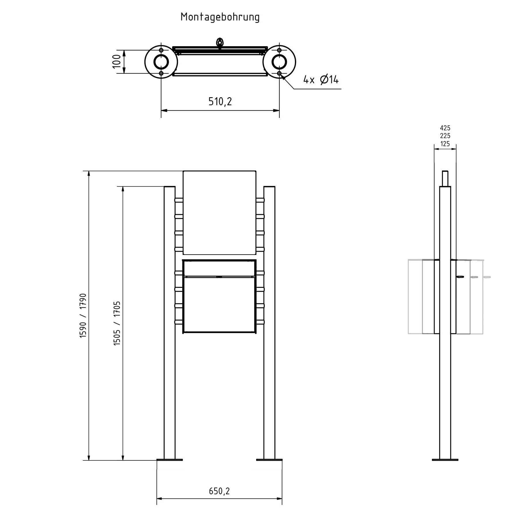 Design Standbriefkasten GOETHE ST-R mit Werbeschild 406x460 aus Edelstahl geschliffen - RAL nach Wahl Design Standbriefkasten GOETHE ST-R mit Werbeschild 406x460 aus Edelstahl geschliffen - RAL nach Wahl