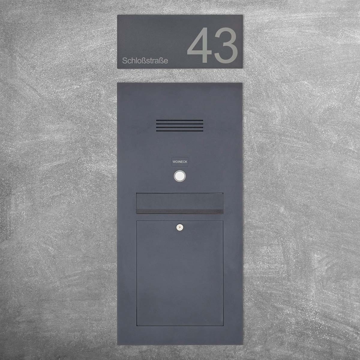 3844806728aa329b03efdfb3f6c95af7879d0da2 Sign DESIGNER 390A 350x150 - RAL of your choice - House number - Labelling