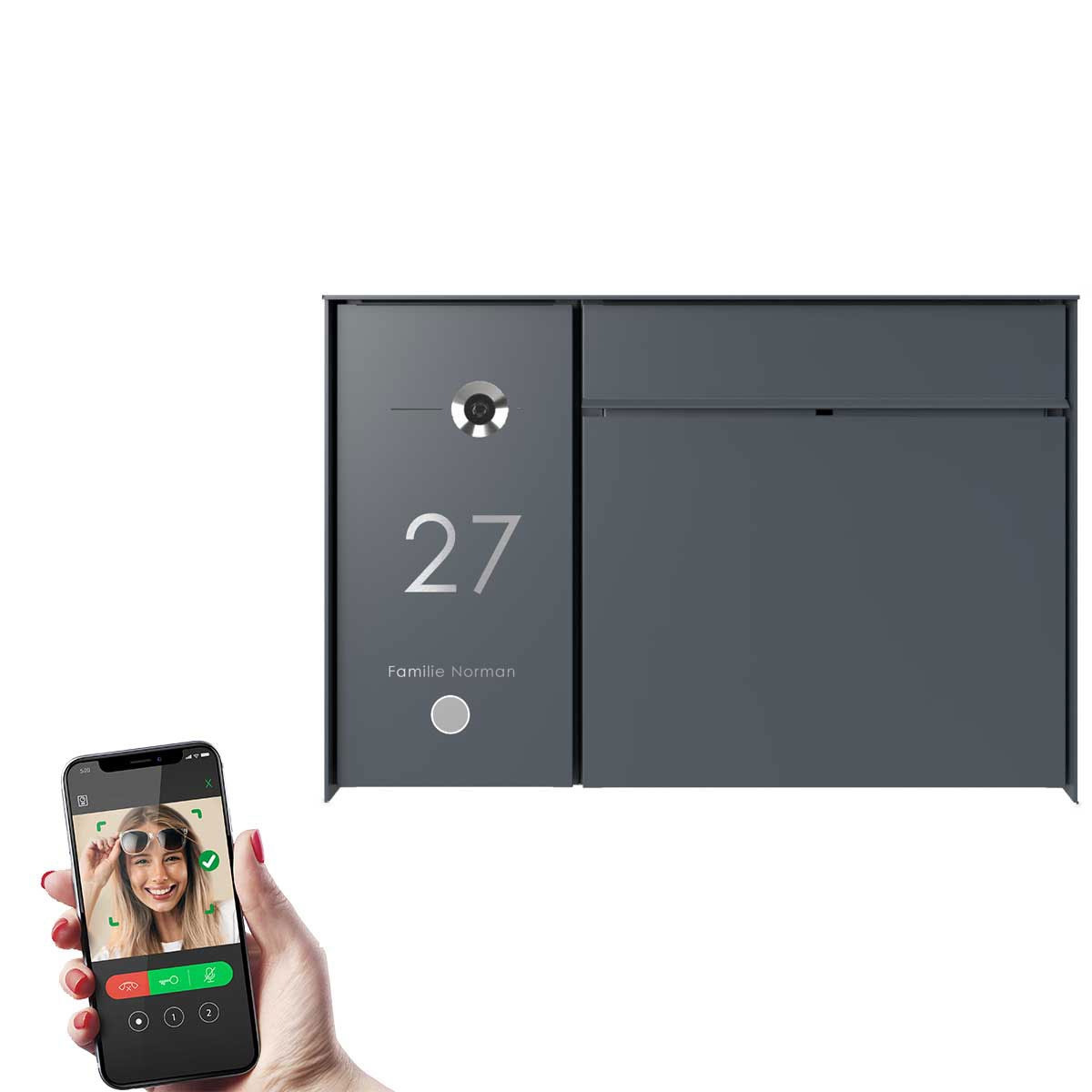 Design surface-mounted letterbox GOETHE AP - RAL of your choice - COMELIT Switch lateral - VIDEO complete set Wifi Design surface-mounted letterbox GOETHE AP - RAL of your choice - COMELIT Switch lateral - VIDEO complete set Wifi