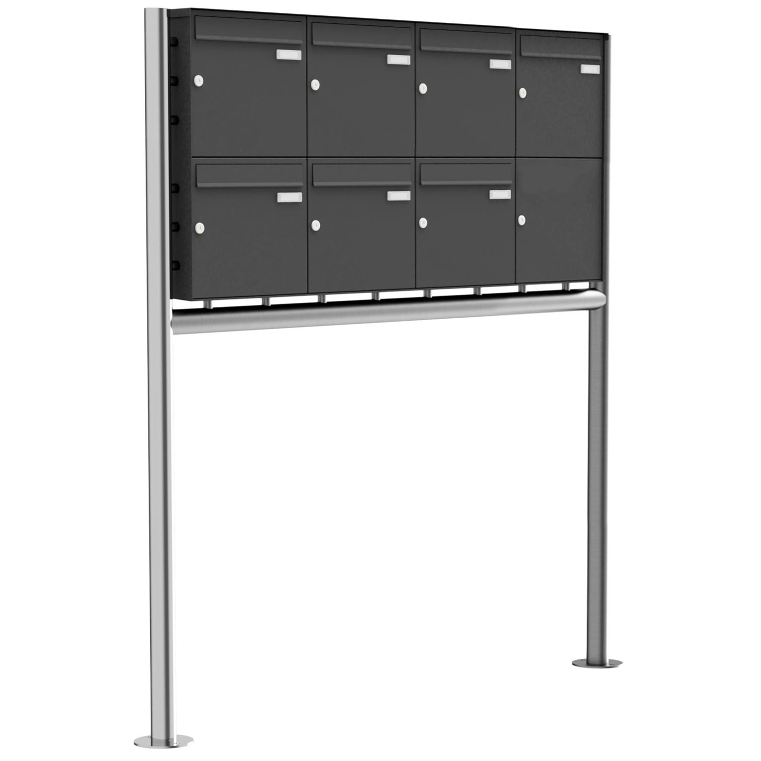 7er 2x4 stainless steel letterbox Design BASIC Plus 381X ST-R - RAL of your choice 7er 2x4 stainless steel letterbox Design BASIC Plus 381X ST-R - RAL of your choice