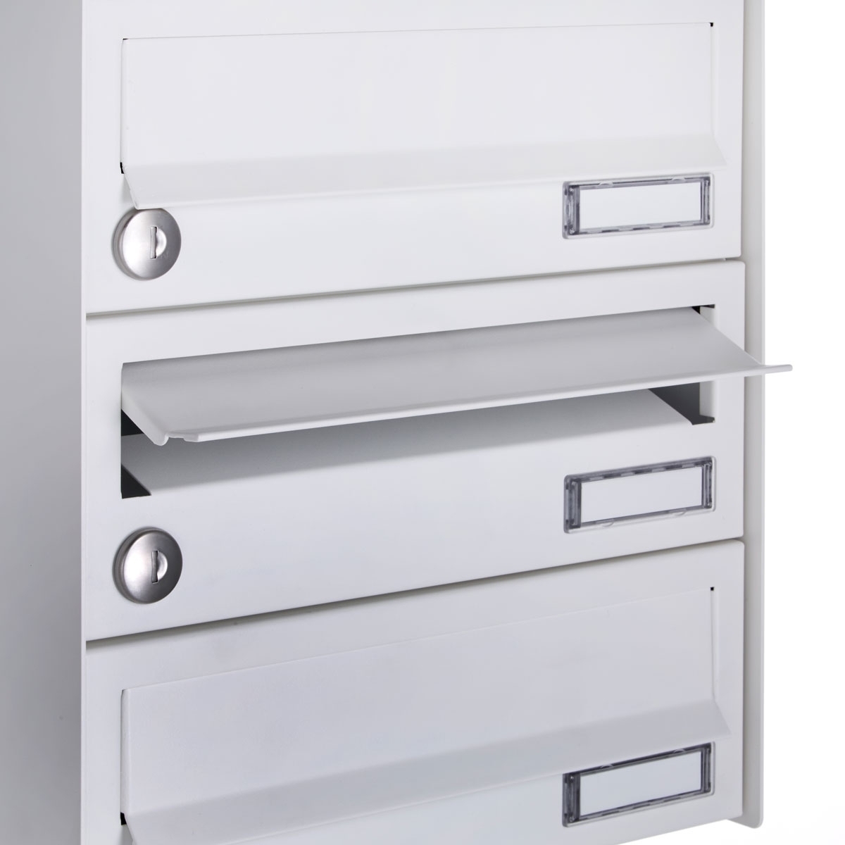 5er Edelstahl Briefkastenanlage Design BASIC Plus 385XW zur seitlichen Wandmontage - RAL nach Wahl