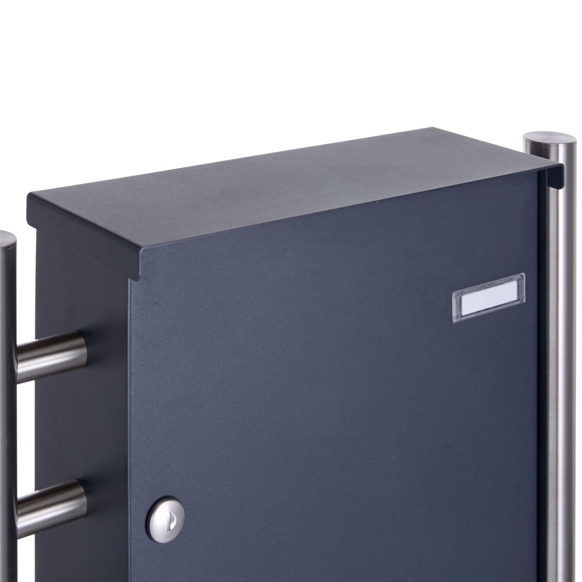 Free-standing fence letterbox design BASIC Plus 381XZ ST-R with bell box - RAL of your choice Free-standing fence letterbox design BASIC Plus 381XZ ST-R with bell box - RAL of your choice