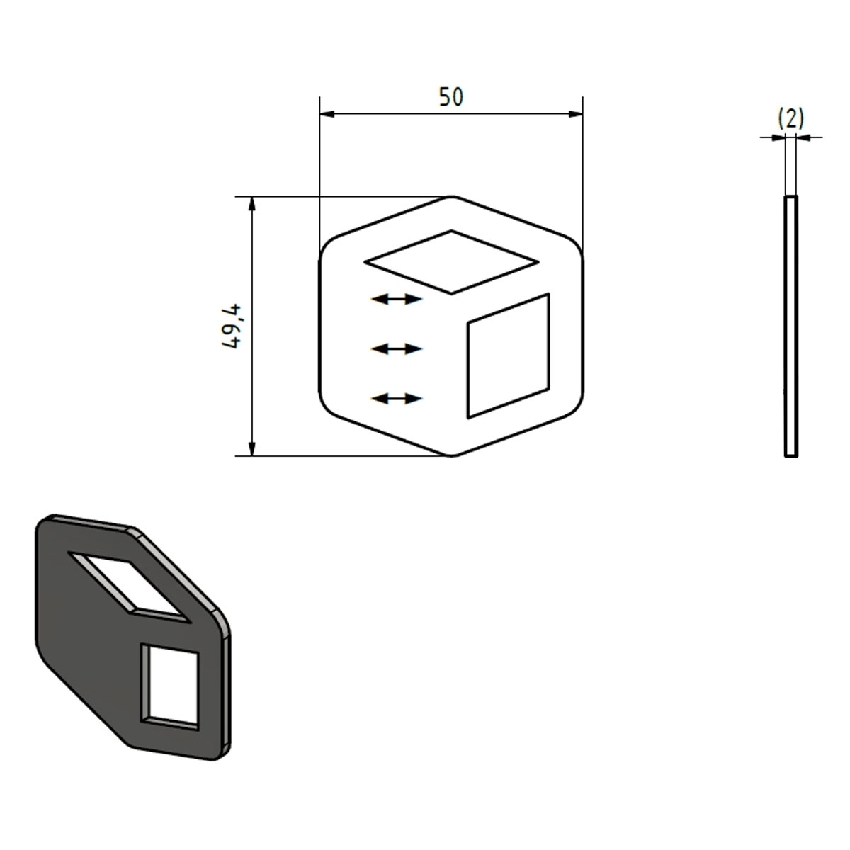 Selbstklebendes Piktogramm "PAKET" - RAL 7016 anthrazitgrau