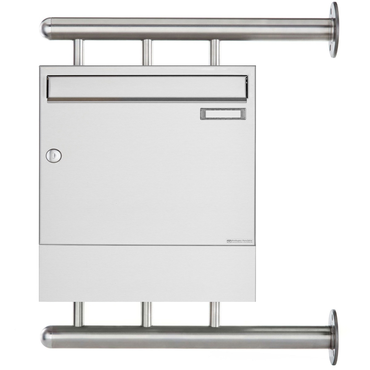 Edelstahl Briefkasten BASIC 810 W mit Zeitungsfach, zur seitlichen Wandmontage Edelstahl Briefkasten BASIC 810 W mit Zeitungsfach, zur seitlichen Wandmontage