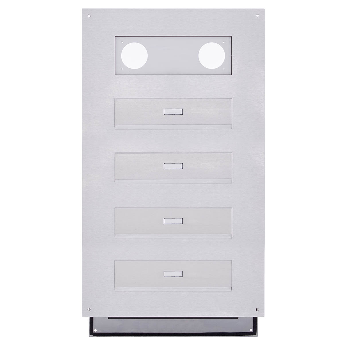 4er Edelstahl Mauerdurchwurf Briefkasten GRIMM - GIRA System 106 - 3-fach vorbereitet 4er Edelstahl Mauerdurchwurf Briefkasten GRIMM - GIRA System 106 - 3-fach vorbereitet