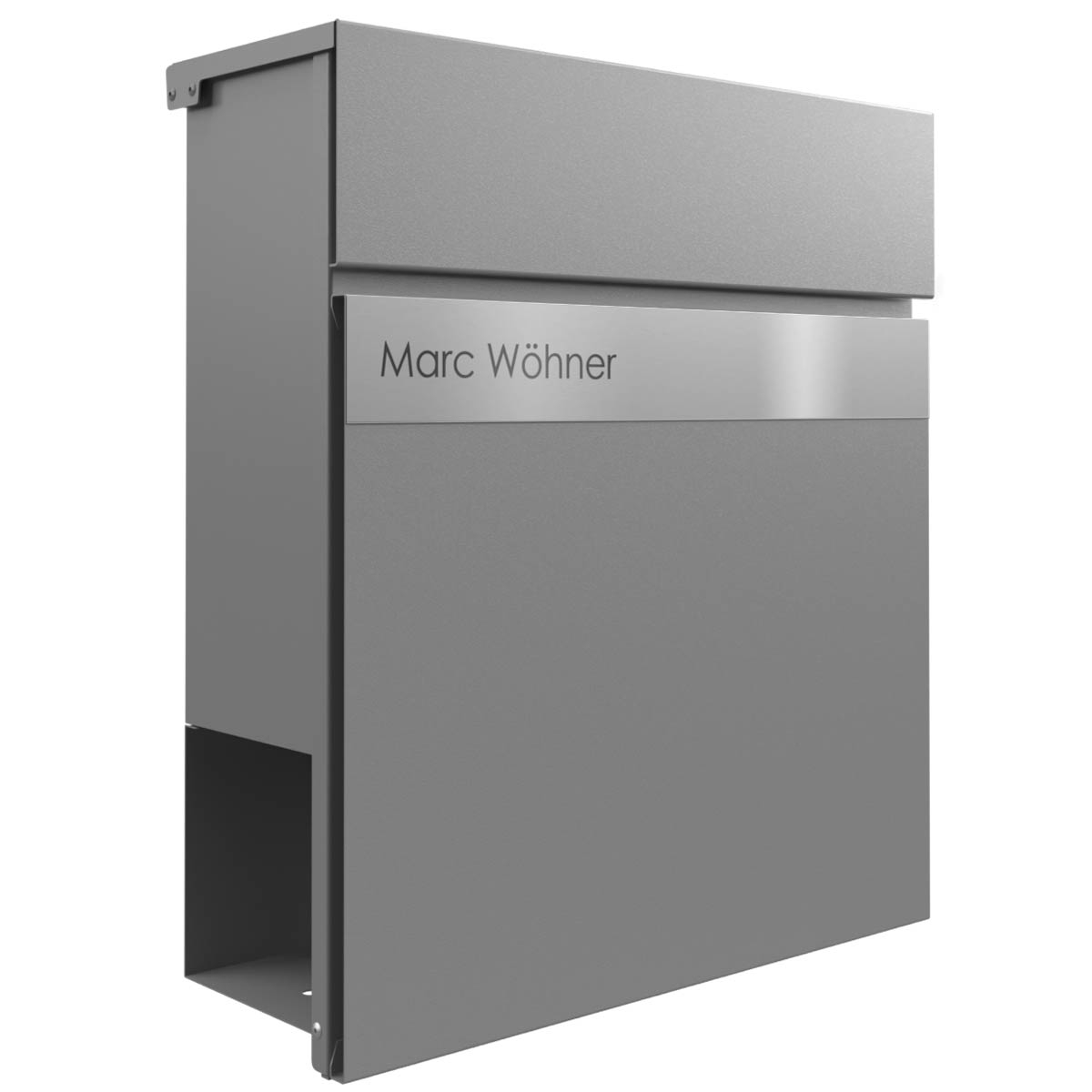 KANT Edition letterbox with newspaper compartment - Elegance 2 design - RAL 9007 grey aluminium KANT Edition letterbox with newspaper compartment - Elegance 2 design - RAL 9007 grey aluminium