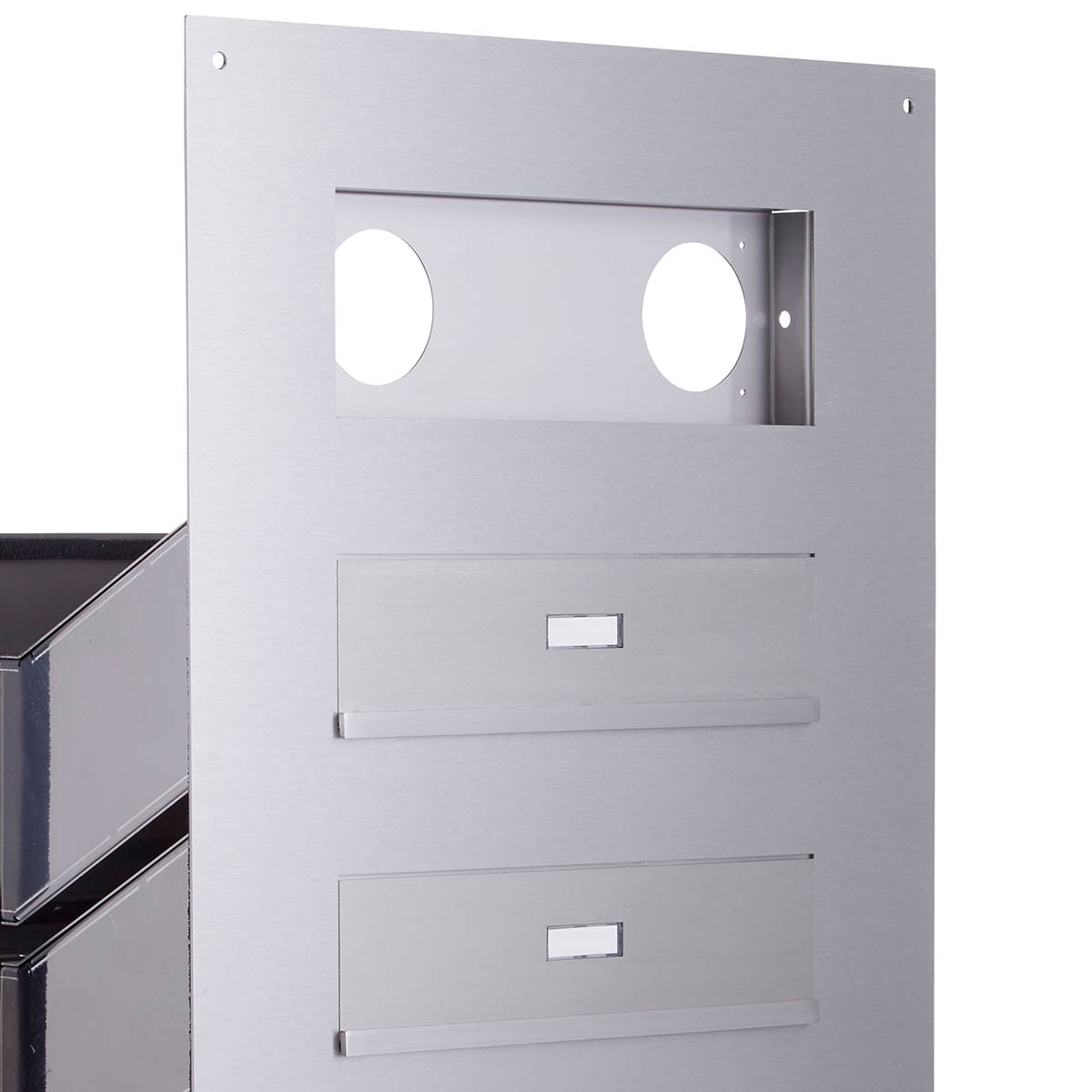 3-piece stainless steel wall-mounted letterbox designer model - GIRA System 106 - 3-gang prepared 3-piece stainless steel wall-mounted letterbox designer model - GIRA System 106 - 3-gang prepared