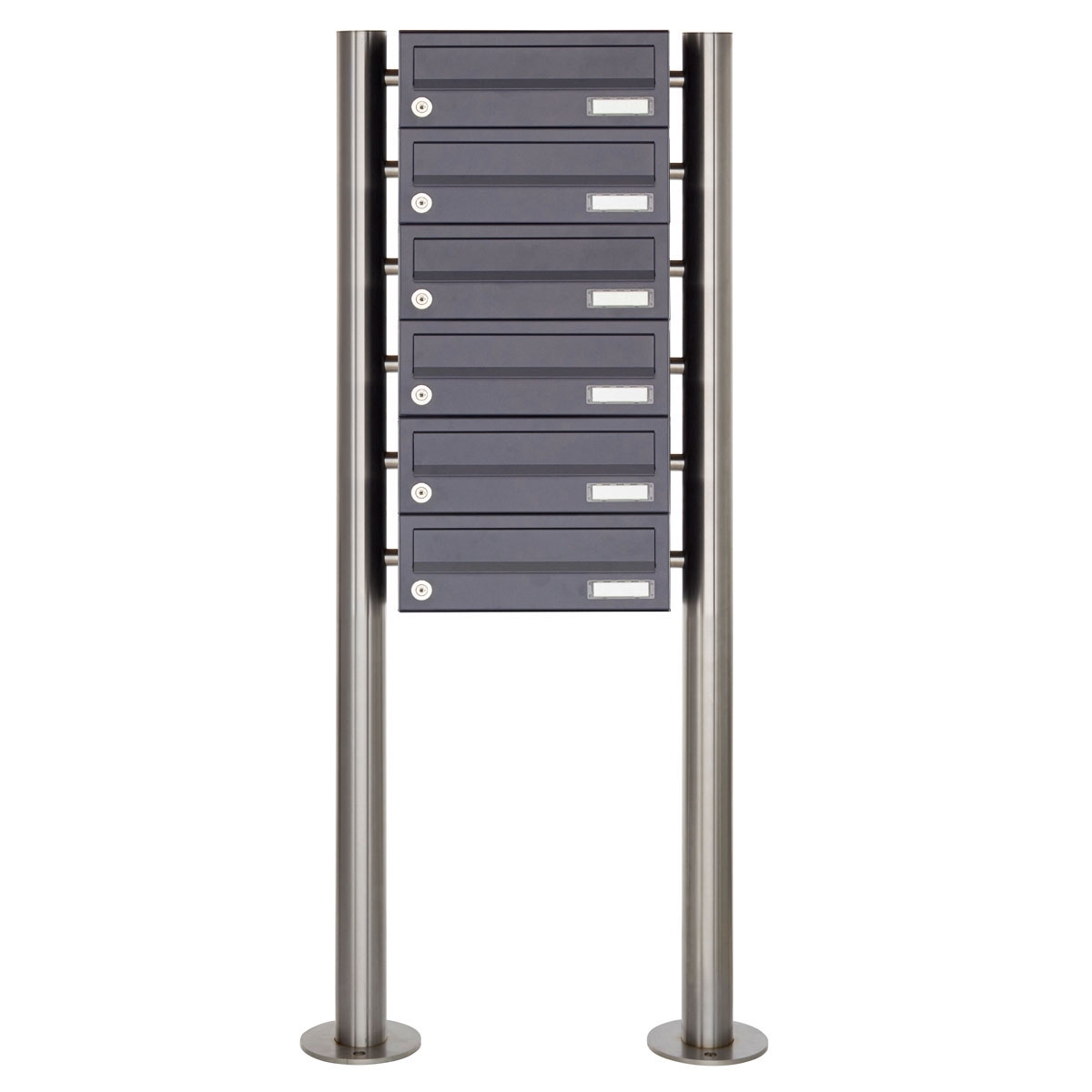 6 letterbox system freestanding Design BASIC 385-7016 ST-R - RAL 7016 anthracite grey 6 letterbox system freestanding Design BASIC 385-7016 ST-R - RAL 7016 anthracite grey