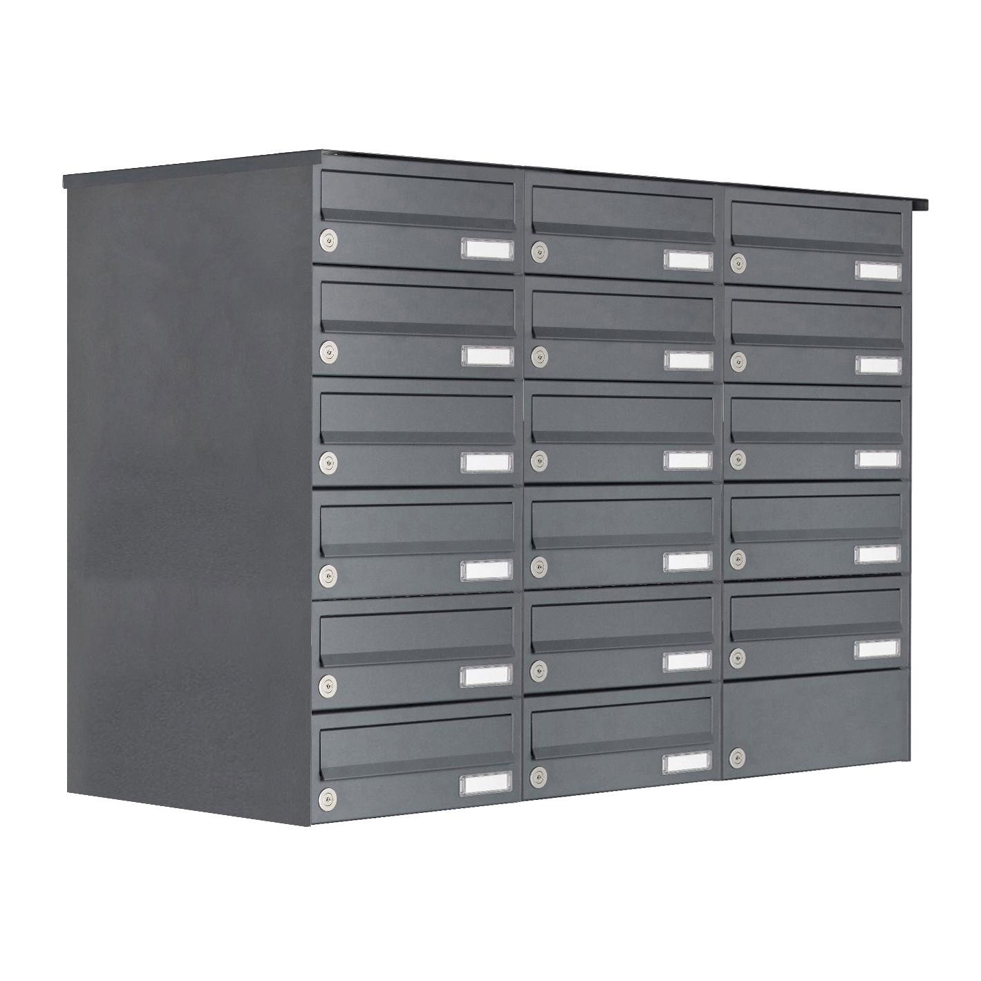 17er 6x3 Aufputz Briefkastenanlage Design BASIC 385A-7016 AP - RAL 7016 anthrazitgrau