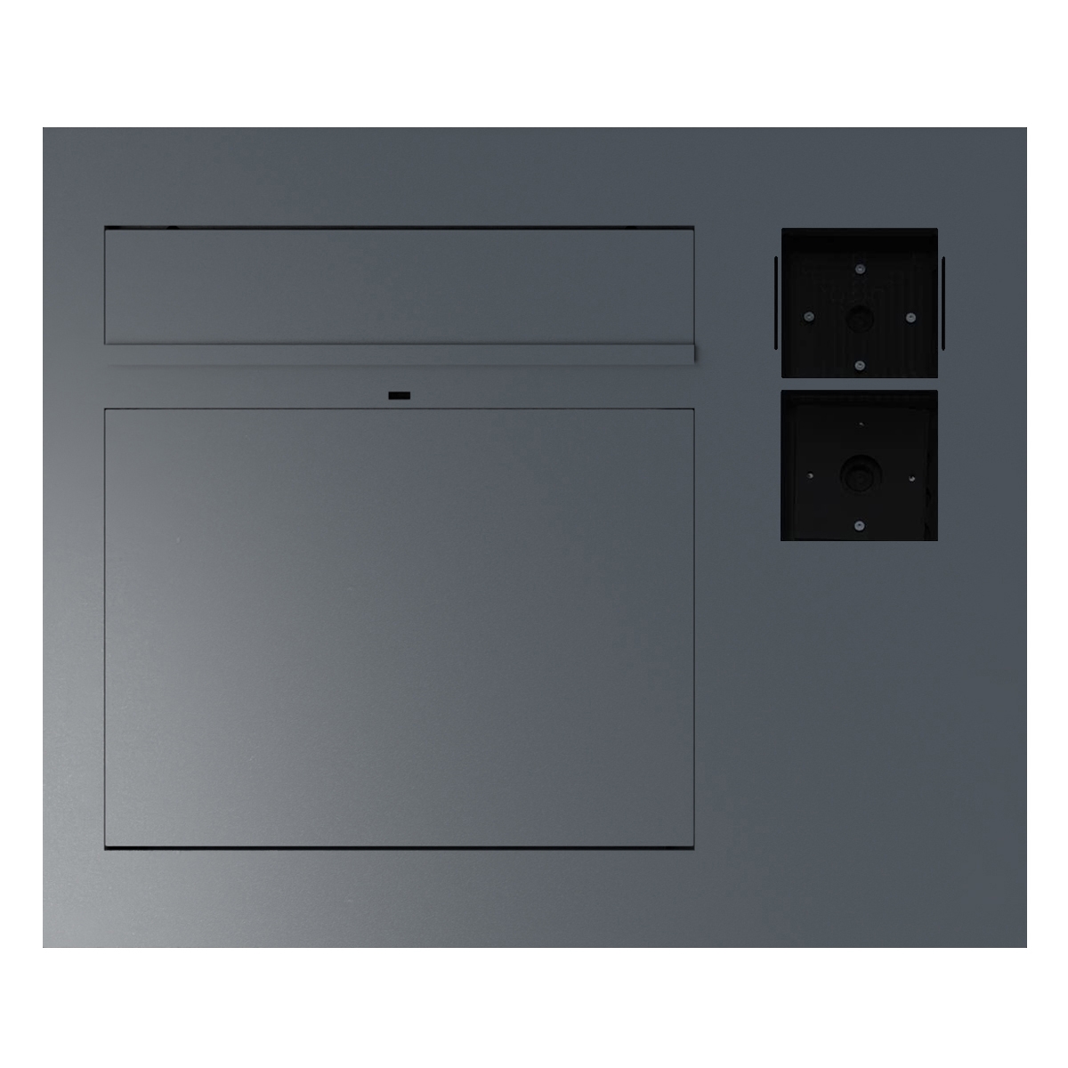 Design Unterputz Briefkasten GRIMM - Farbe nach Wahl - LOXONE Intercom/Code Touch 1x2 vorbereitet rechts
