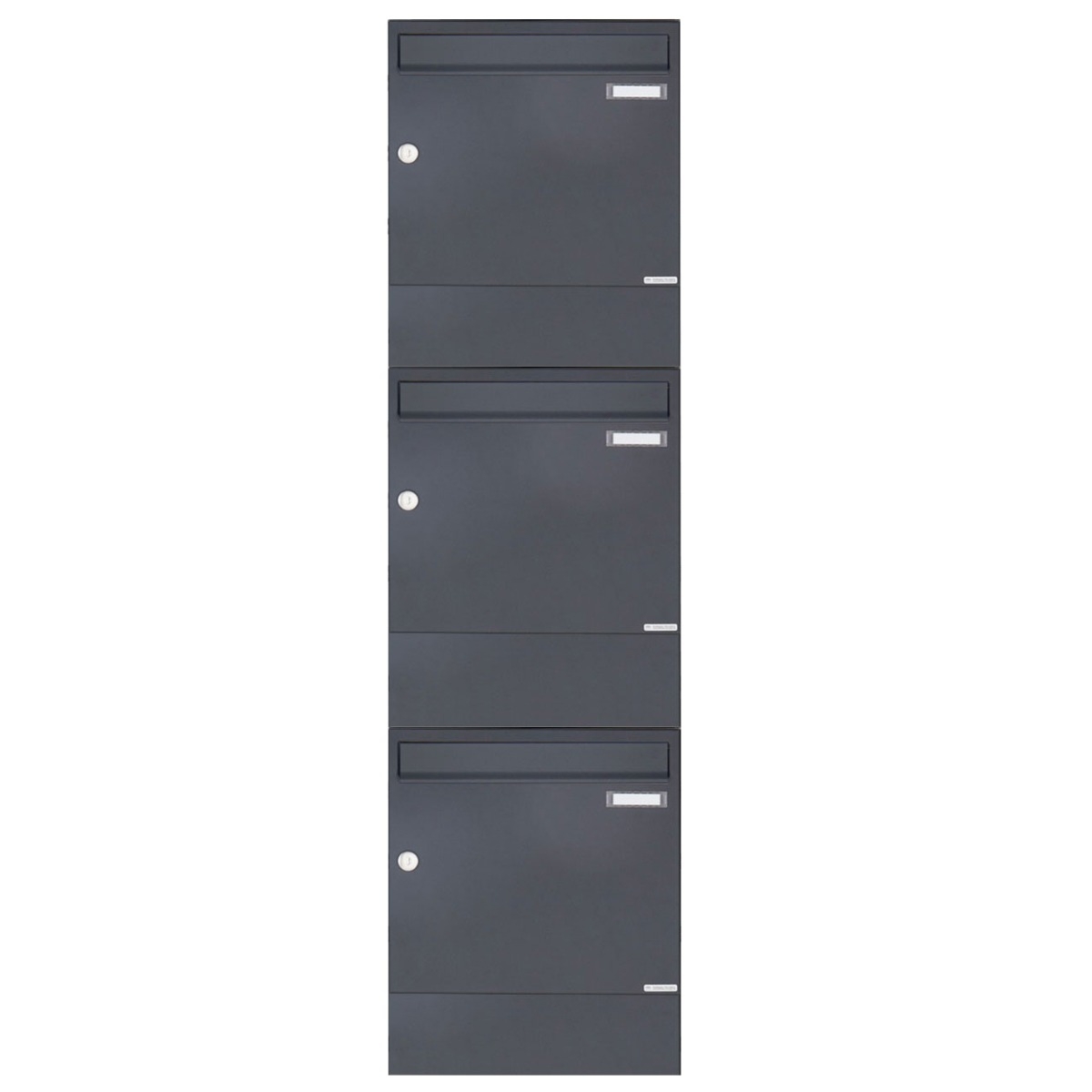 3er 3x1 Aufputz Briefkasten BASIC 382A AP mit Zeitungsfach - RAL 7016 anthrazitgrau 3er 3x1 Aufputz Briefkasten BASIC 382A AP mit Zeitungsfach - RAL 7016 anthrazitgrau