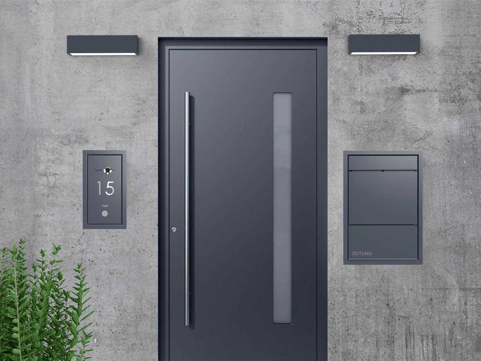 Design video door intercom GOETHE UP with COMELIT Switch - VIDEO complete set - RAL of your choice Design video door intercom GOETHE UP with COMELIT Switch - VIDEO complete set - RAL of your choice