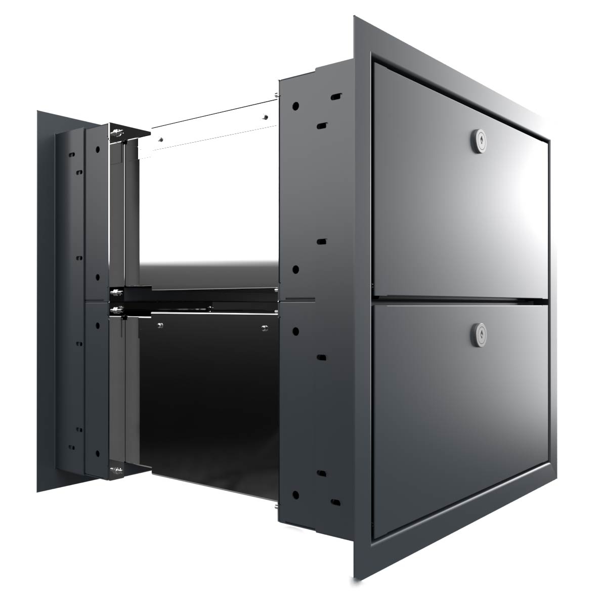 2-piece 1x2 design letterbox GOETHE MDW with nameplate - RAL of your choice 2-piece 1x2 design letterbox GOETHE MDW with nameplate - RAL of your choice