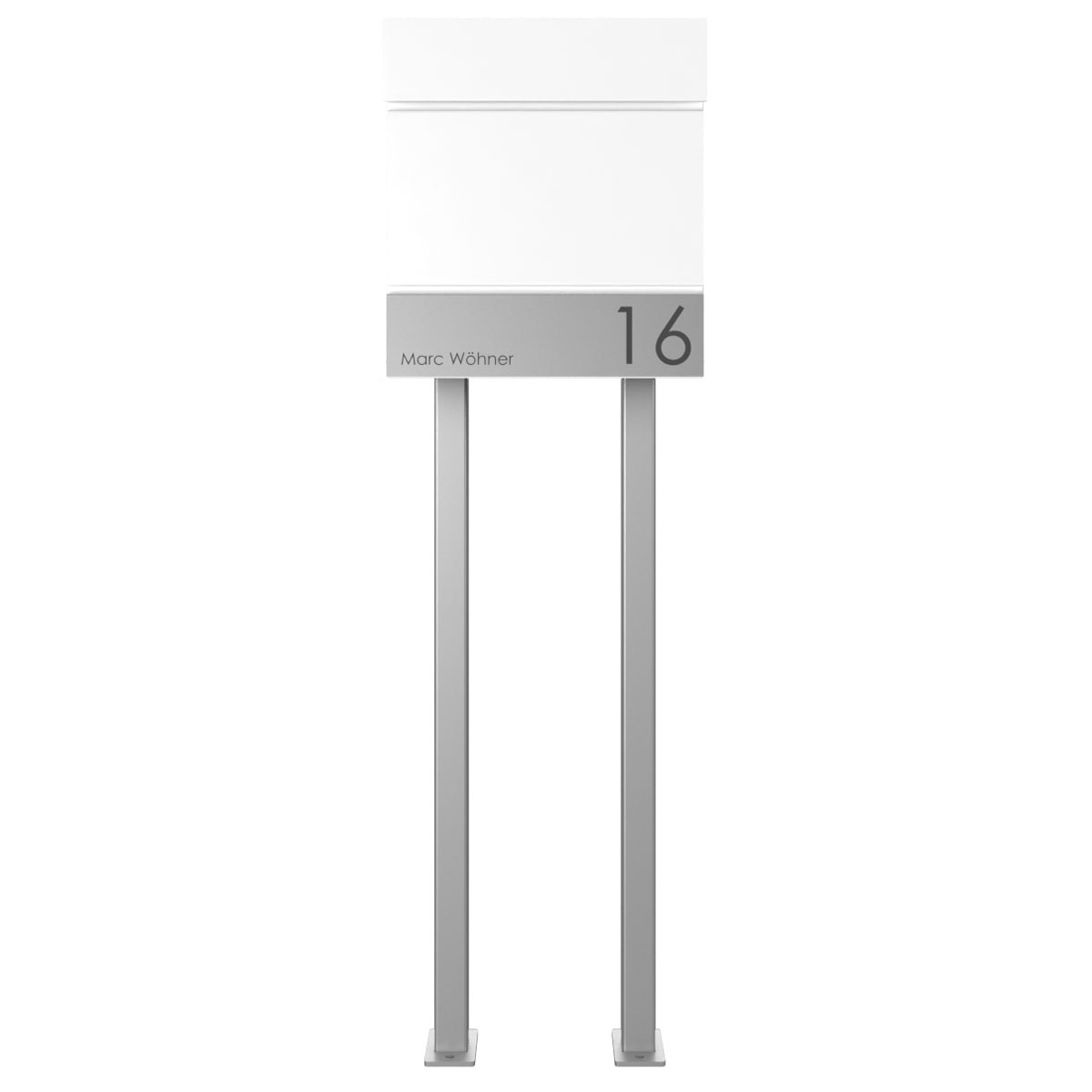 Cassetta per le lettere KANT Edition con scomparto per giornali - Design Elegance 4 - Bianco traffico RAL 9016 Cassetta per le lettere KANT Edition con scomparto per giornali - Design Elegance 4 - Bianco traffico RAL 9016