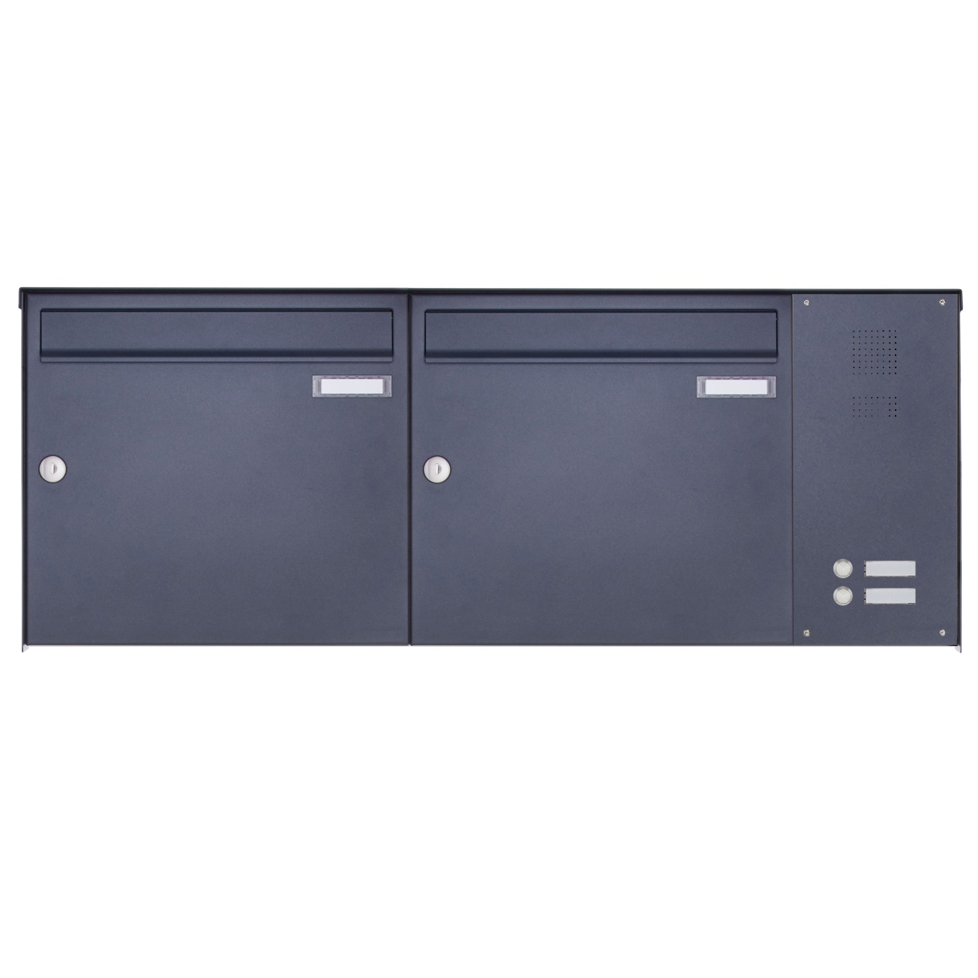 2-piece surface-mounted letterbox BASIC Plus 382X AP with bell box on the side - RAL of your choice 2-piece surface-mounted letterbox BASIC Plus 382X AP with bell box on the side - RAL of your choice