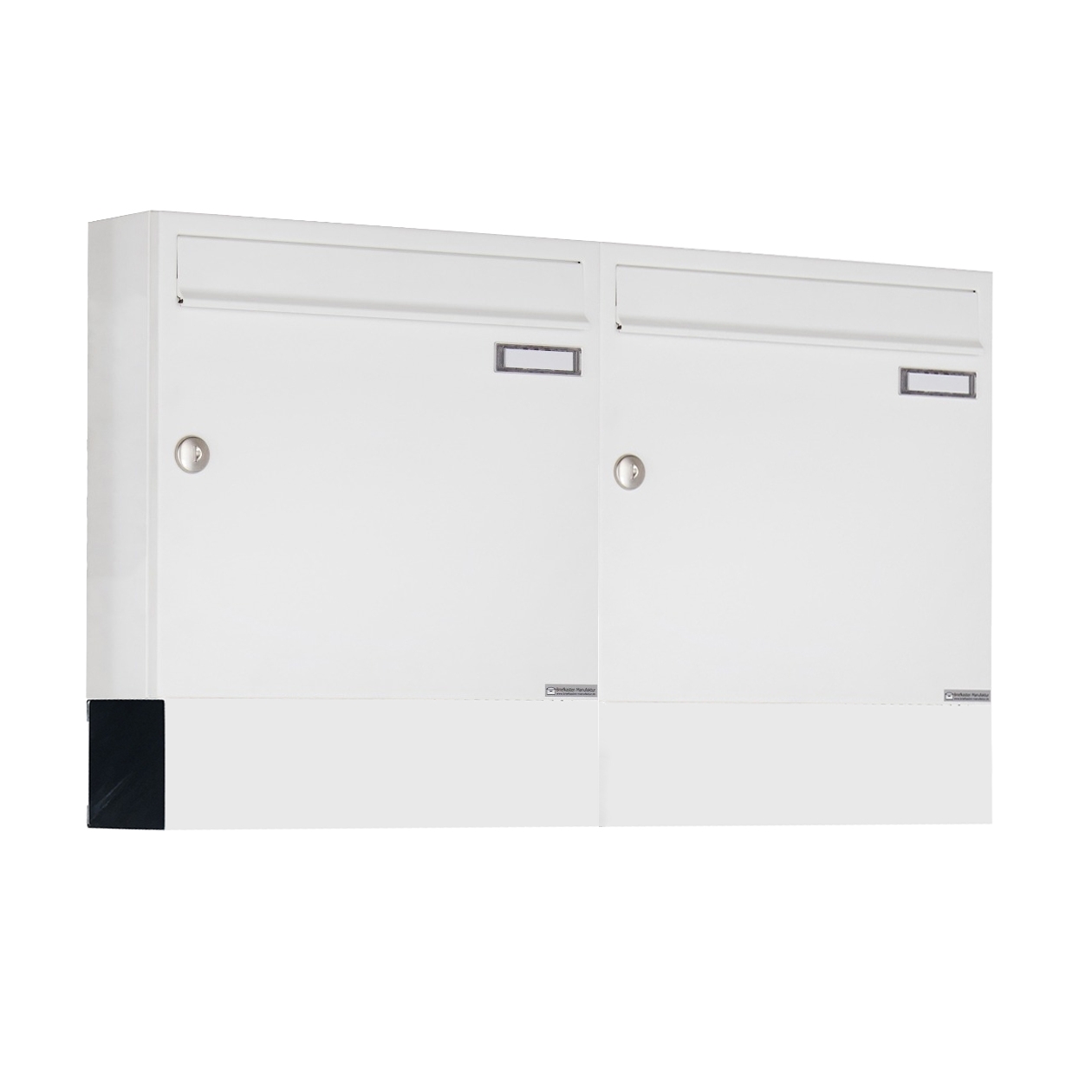 2er Aufputz Briefkasten BASIC 382A AP Waagerecht mit Zeitungsfach - RAL 9016 verkehrsweiß 2er Aufputz Briefkasten BASIC 382A AP Waagerecht mit Zeitungsfach - RAL 9016 verkehrsweiß