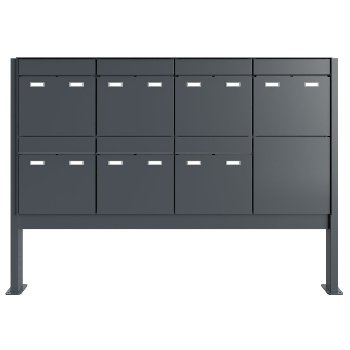 7-unit 4x2 design pedestal letterbox GOETHE ST-Q - RAL of your choice 7-unit 4x2 design pedestal letterbox GOETHE ST-Q - RAL of your choice