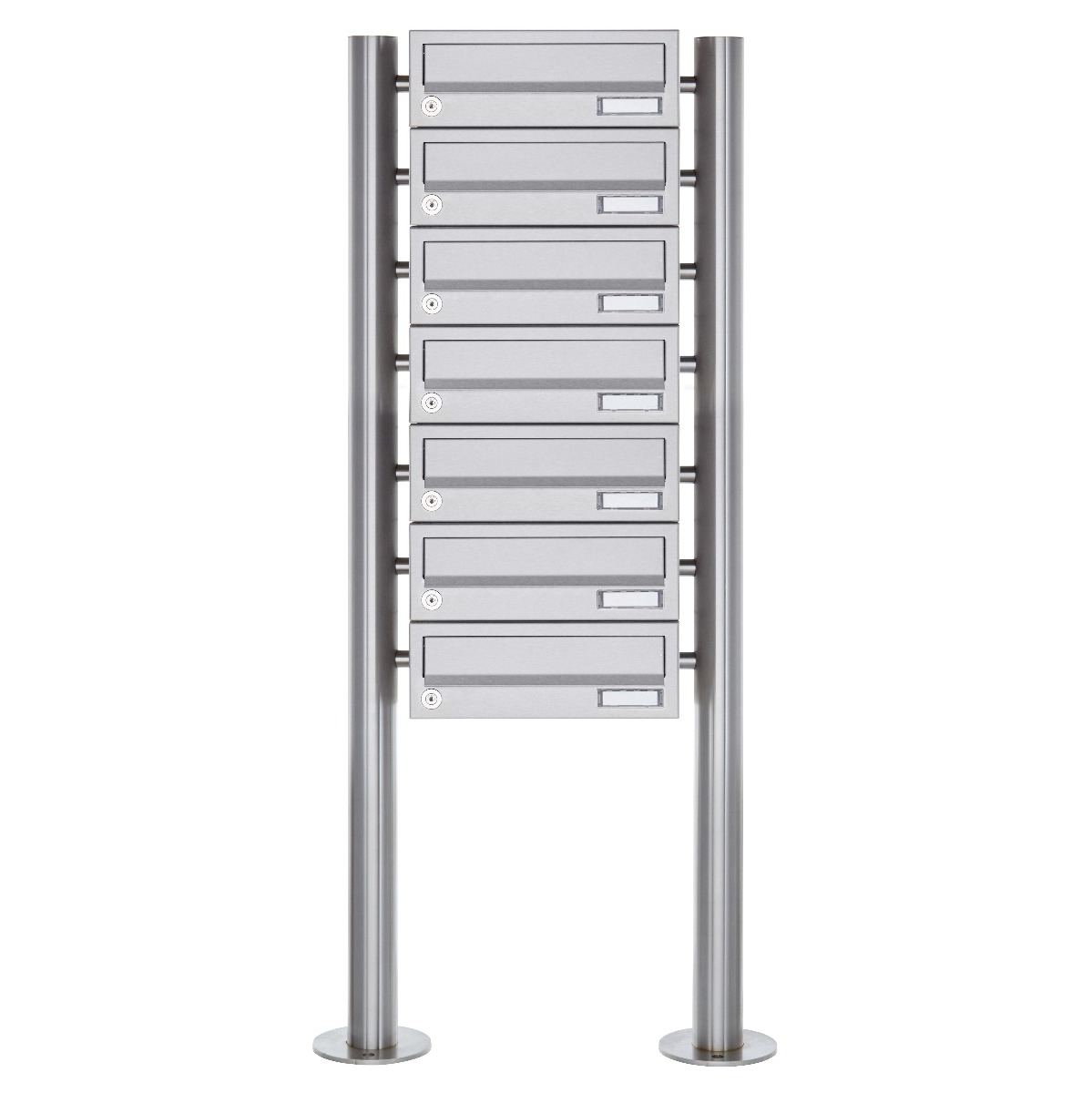 7 letterbox system freestanding Design BASIC 385-VA ST-R - stainless steel V2A, polished 7 letterbox system freestanding Design BASIC 385-VA ST-R - stainless steel V2A, polished