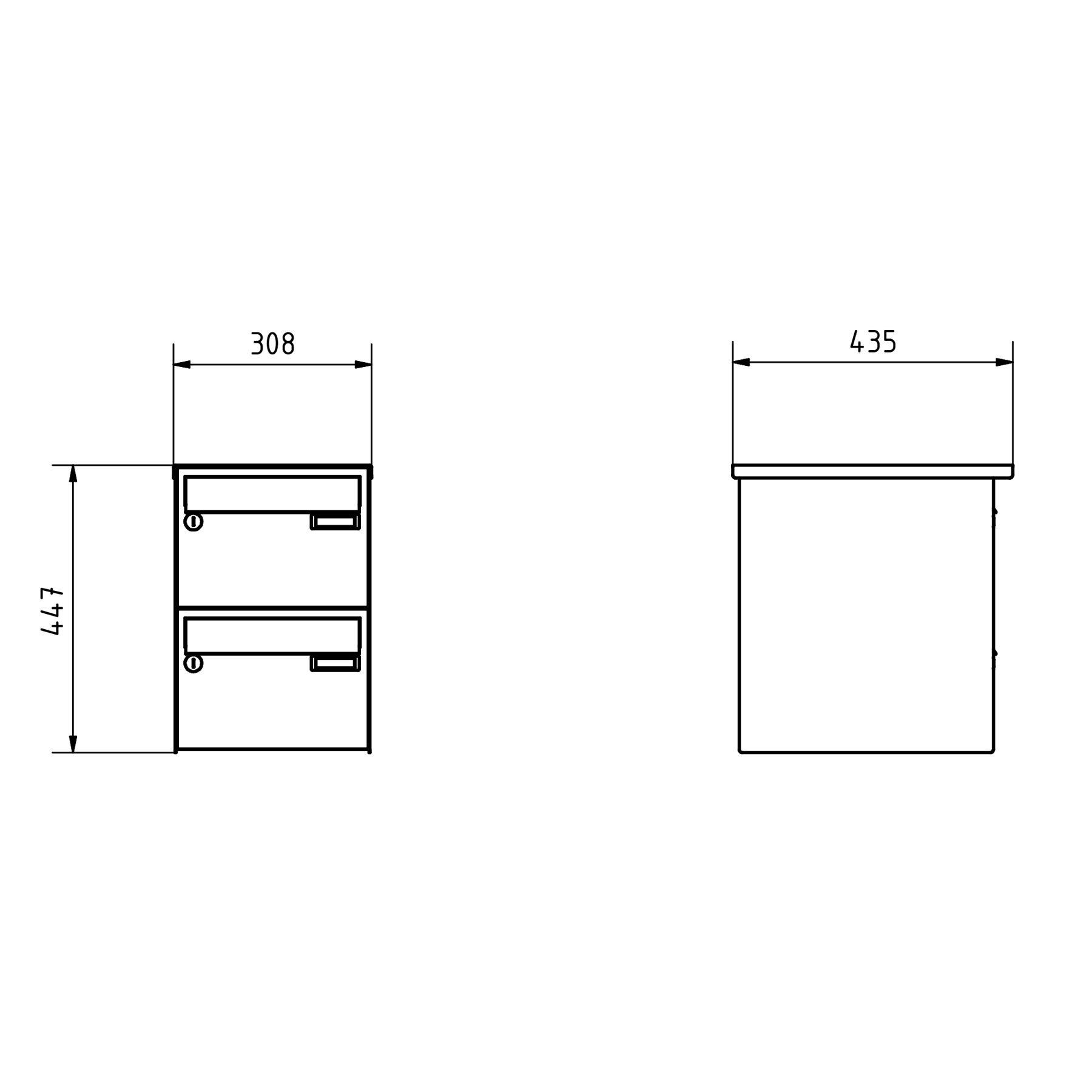 2er Aufputz Briefkastenanlage Design BASIC 385 A 220 - RAL 7016 anthrazitgrau feinstrukur matt 2er Aufputz Briefkastenanlage Design BASIC 385 A 220 - RAL 7016 anthrazitgrau feinstrukur matt