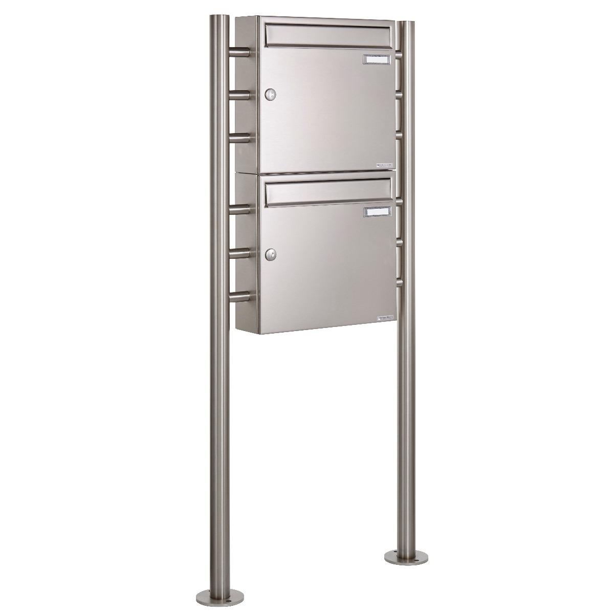 2er 2x1 Edelstahl Standbriefkasten Design BASIC 381 ST-R 2er 2x1 Edelstahl Standbriefkasten Design BASIC 381 ST-R