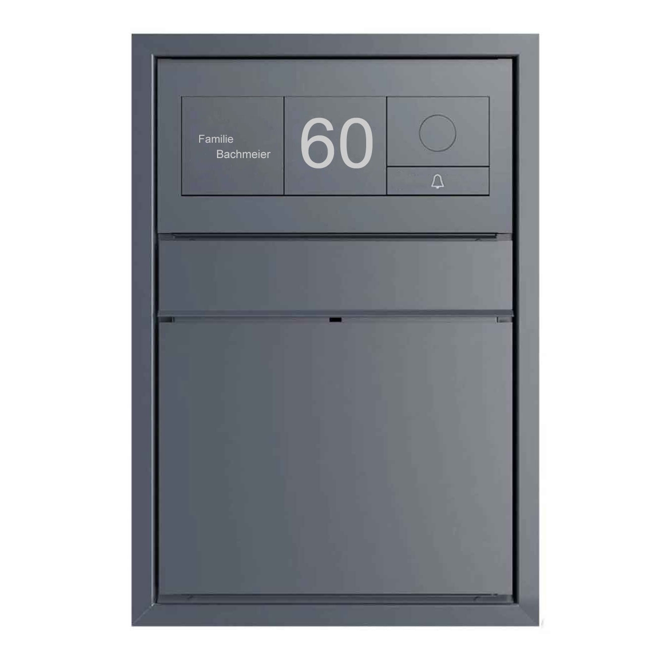 Design Unterputz Briefkasten GOETHE UP - RAL nach Wahl - GIRA System 106 - Sprechanlage - AUDIO Komplettset