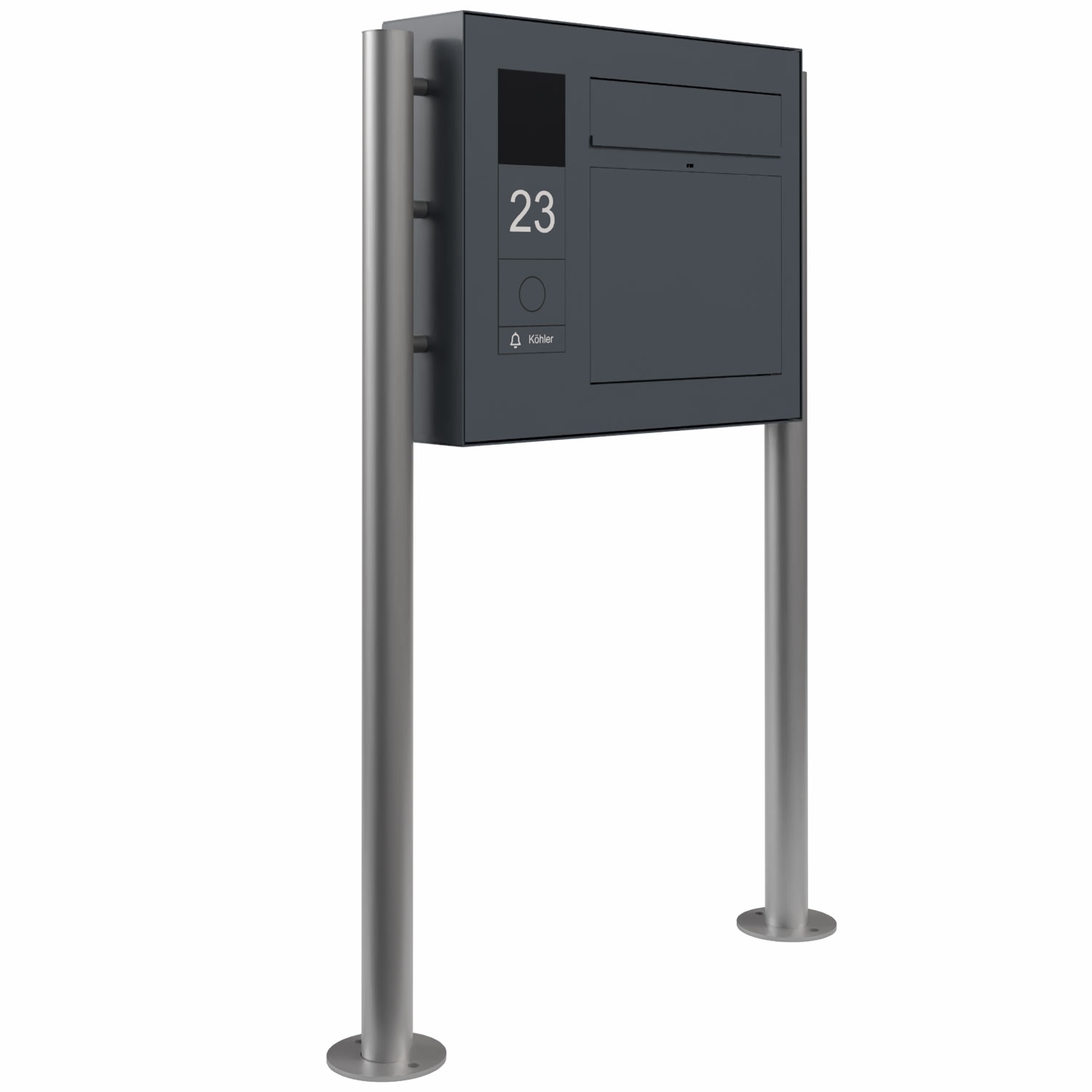 Design Standbriefkasten GRIMM ST-R - Farbe nach Wahl - GIRA System 106 - Video- Sprechanlage links - VIDEO Komplettset