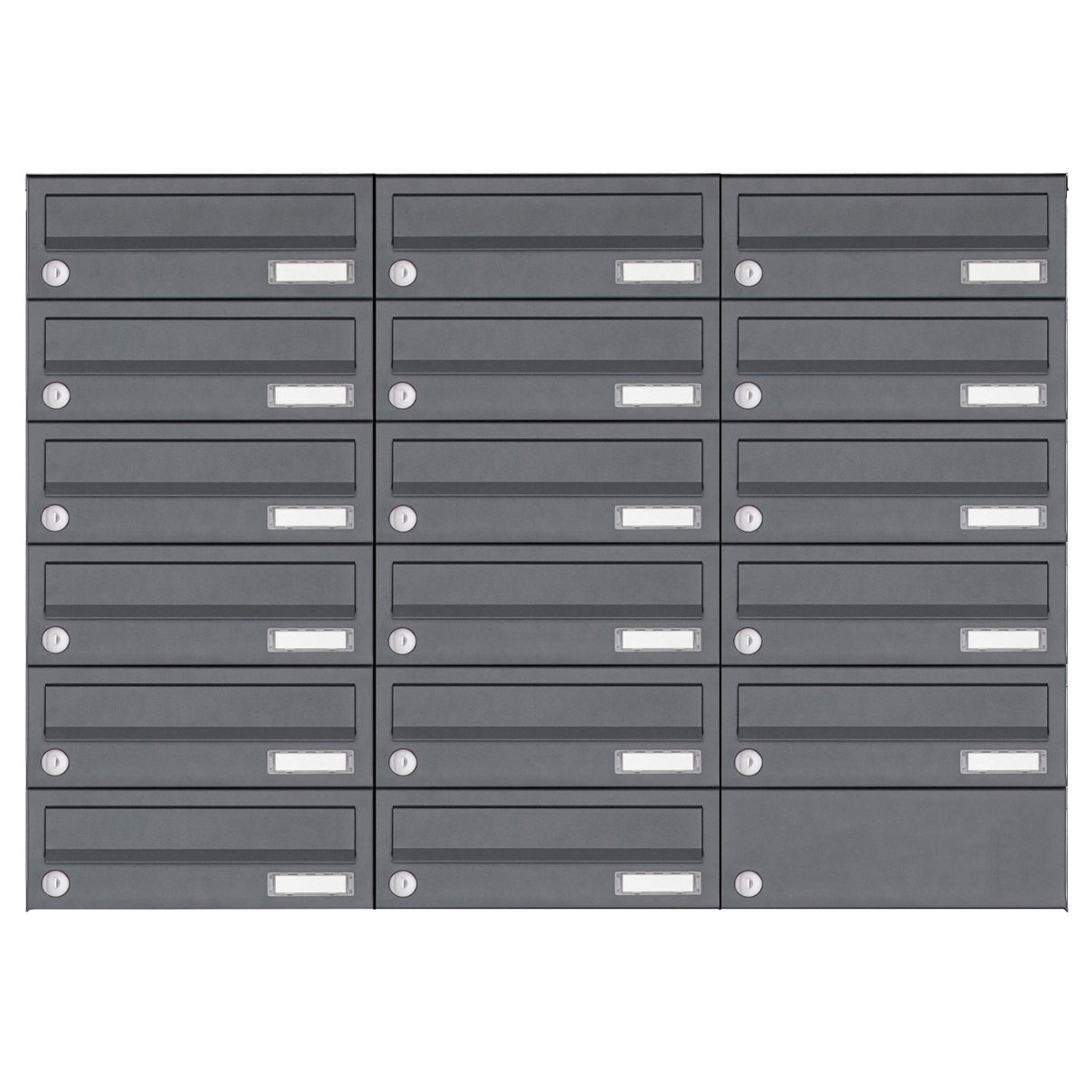 17er Edelstahl Aufputz Briefkastenanlage Design BASIC Plus 385XA AP - RAL nach Wahl 17er Edelstahl Aufputz Briefkastenanlage Design BASIC Plus 385XA AP - RAL nach Wahl