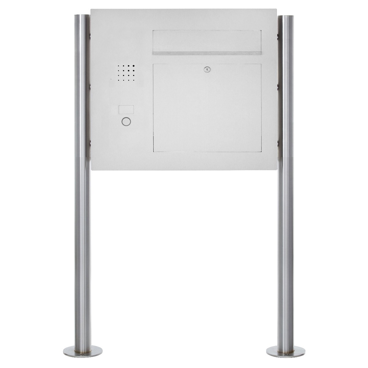 Edelstahl Standbriefkasten Designer Modell BIG ST-R - Clean Edition - Seitlich - INDIVIDUELL