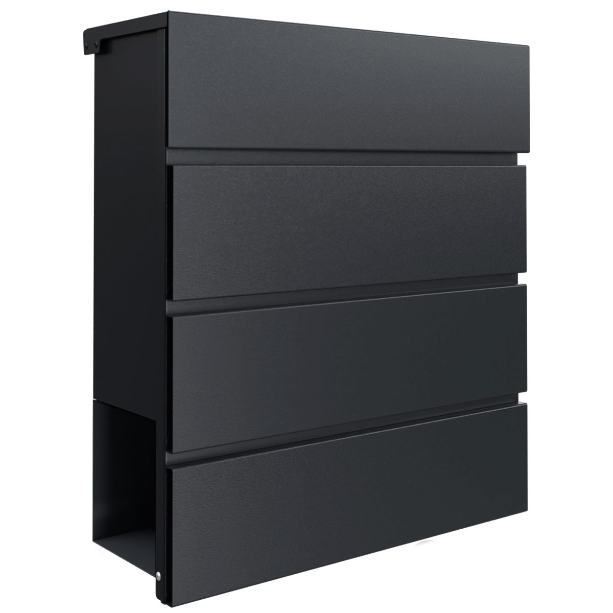 KANT letterbox with newspaper compartment - Design 1 - RAL 9005 jet black KANT letterbox with newspaper compartment - Design 1 - RAL 9005 jet black