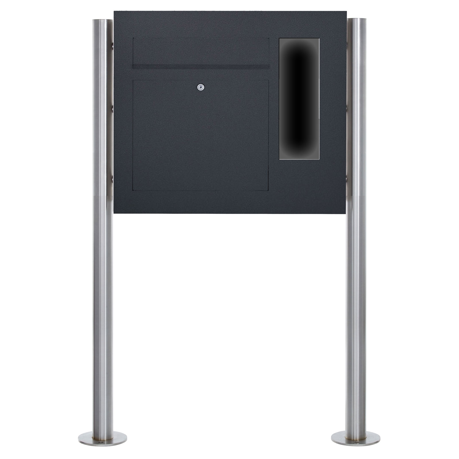 Stainless steel free-standing letterbox designer model BIG - GIRA System 106 lateral - 3-gang prepared - RAL colour Stainless steel free-standing letterbox designer model BIG - GIRA System 106 lateral - 3-gang prepared - RAL colour