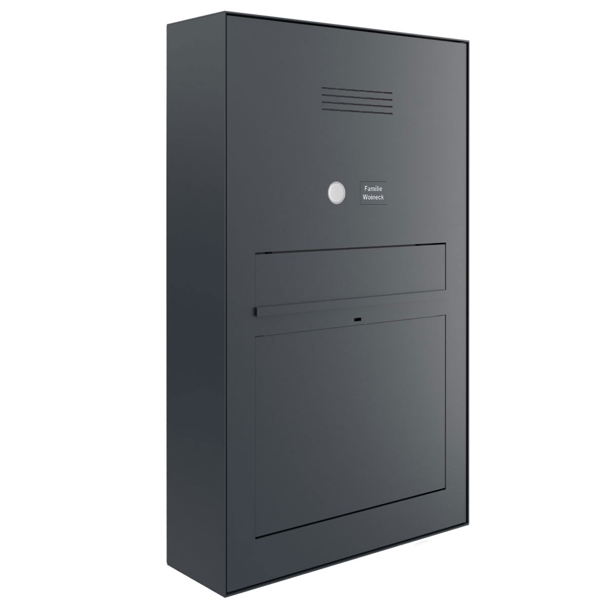 Design surface-mounted letterbox GRIMM - colour of your choice with preparation for camera and intercom system Design surface-mounted letterbox GRIMM - colour of your choice with preparation for camera and intercom system