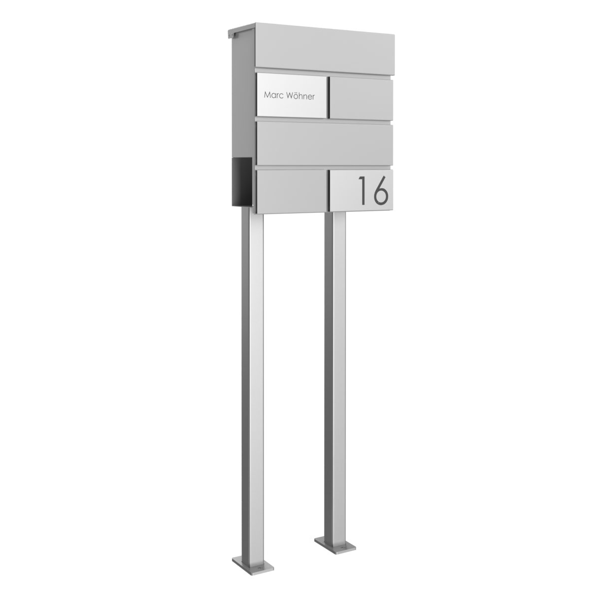 Standbriefkasten KANT Edition mit Zeitungsfach - Design Elegance 3 - RAL 9007 graualuminium Standbriefkasten KANT Edition mit Zeitungsfach - Design Elegance 3 - RAL 9007 graualuminium