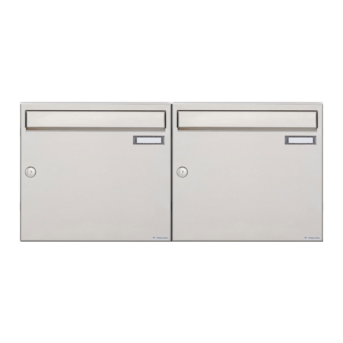 2er 2x1 Edelstahl Aufputz Briefkastenanlage Design BASIC 382A-AP 2er 2x1 Edelstahl Aufputz Briefkastenanlage Design BASIC 382A-AP