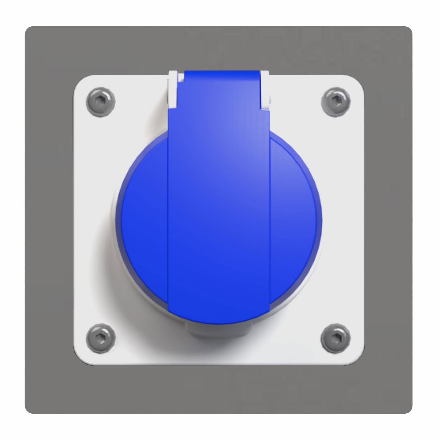 Module met opbouwcontactdoos - Mennekes - SCHUKO® 16A 2 p+E 230V Kleur: RAL 9007 aluminium fijnstructuur grijs mat