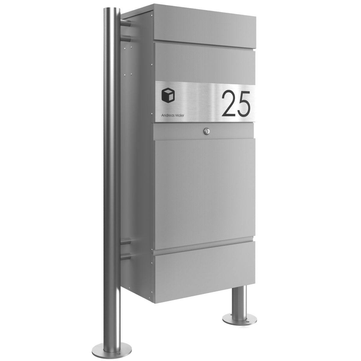 Freestanding parcel letter box KLEIST Edition ST-R - Design Elegance 1 - RAL 9007 grey aluminium