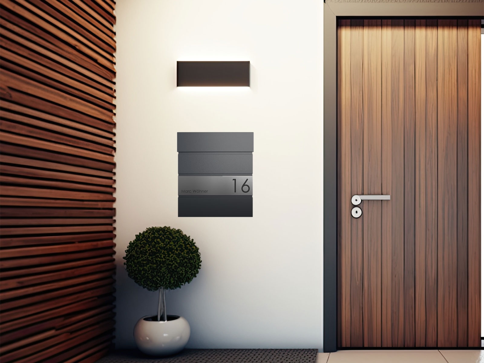 KANT Edition brievenbus met krantenvak - Elegance 1 design - RAL 9005 gitzwart